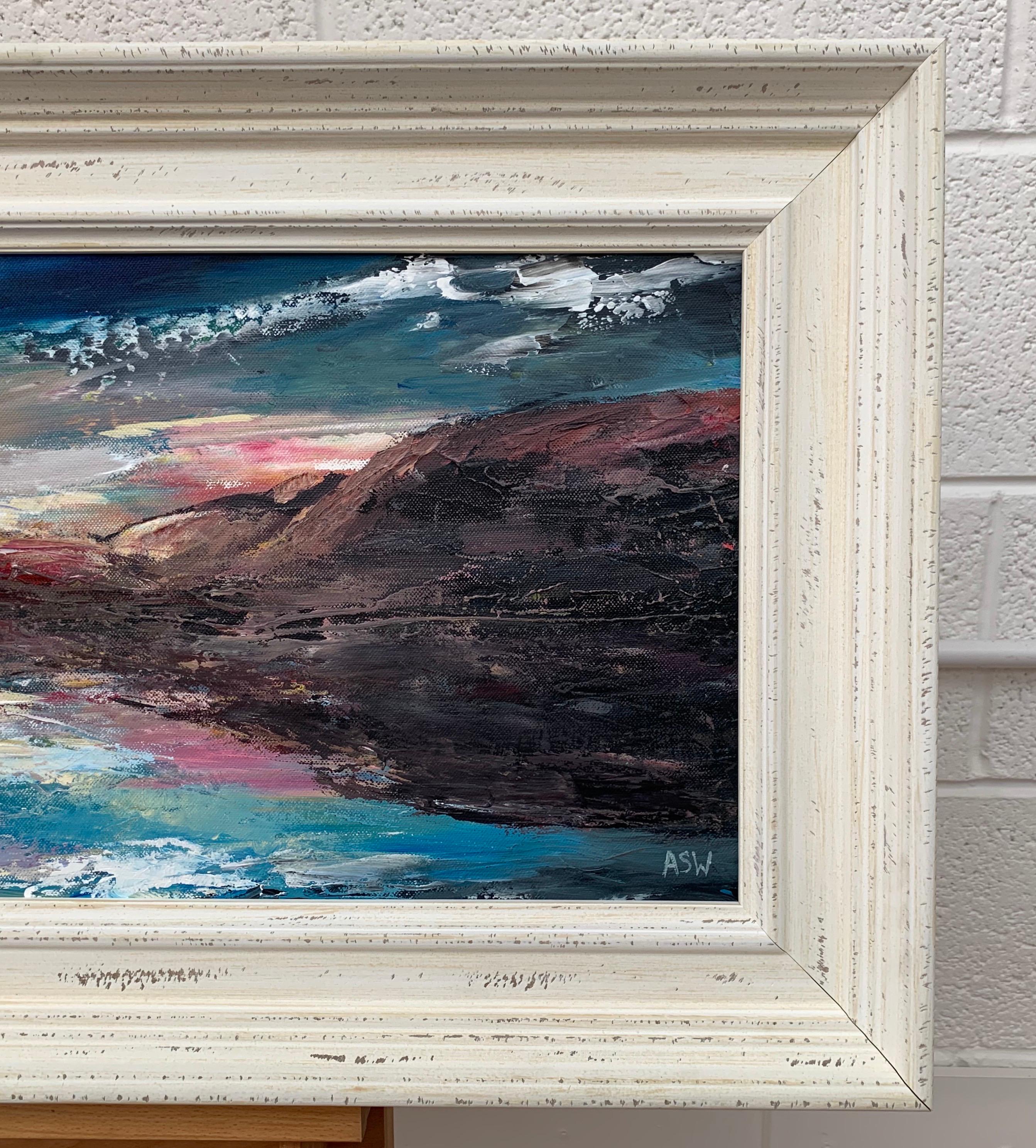 Panoramic Seascape of Devon Cliffs & Coastline by Contemporary British Artist For Sale 1