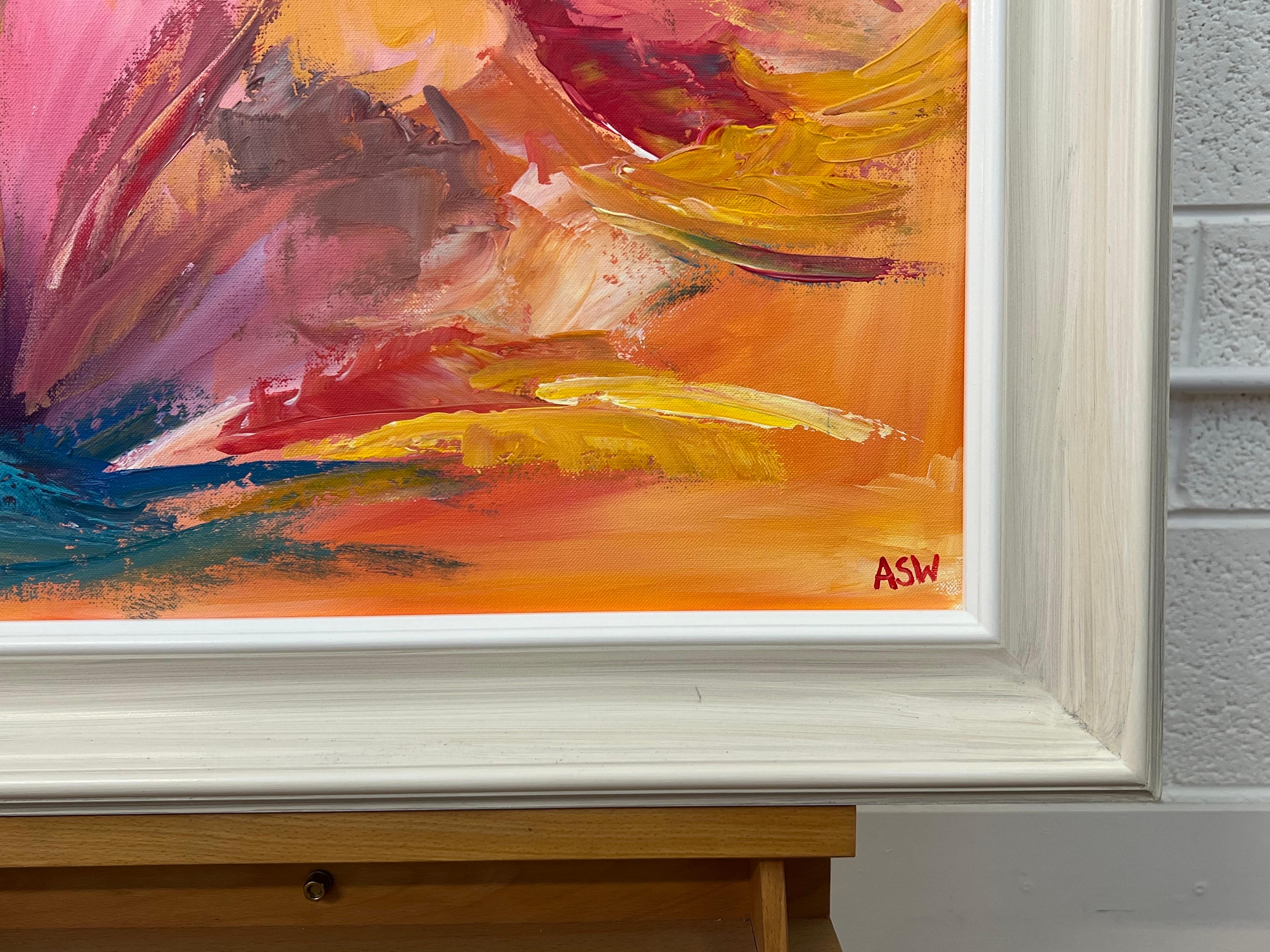 Rosa Naranja Rojo y Turquesa Lienzo Abstracto Expresivo de Artista Británico Contemporáneo. 

Medidas de la obra 24 x 24 pulgadas
El marco mide 29 x 29 pulgadas

Angela Wakefield ha sido portada en dos ocasiones de 