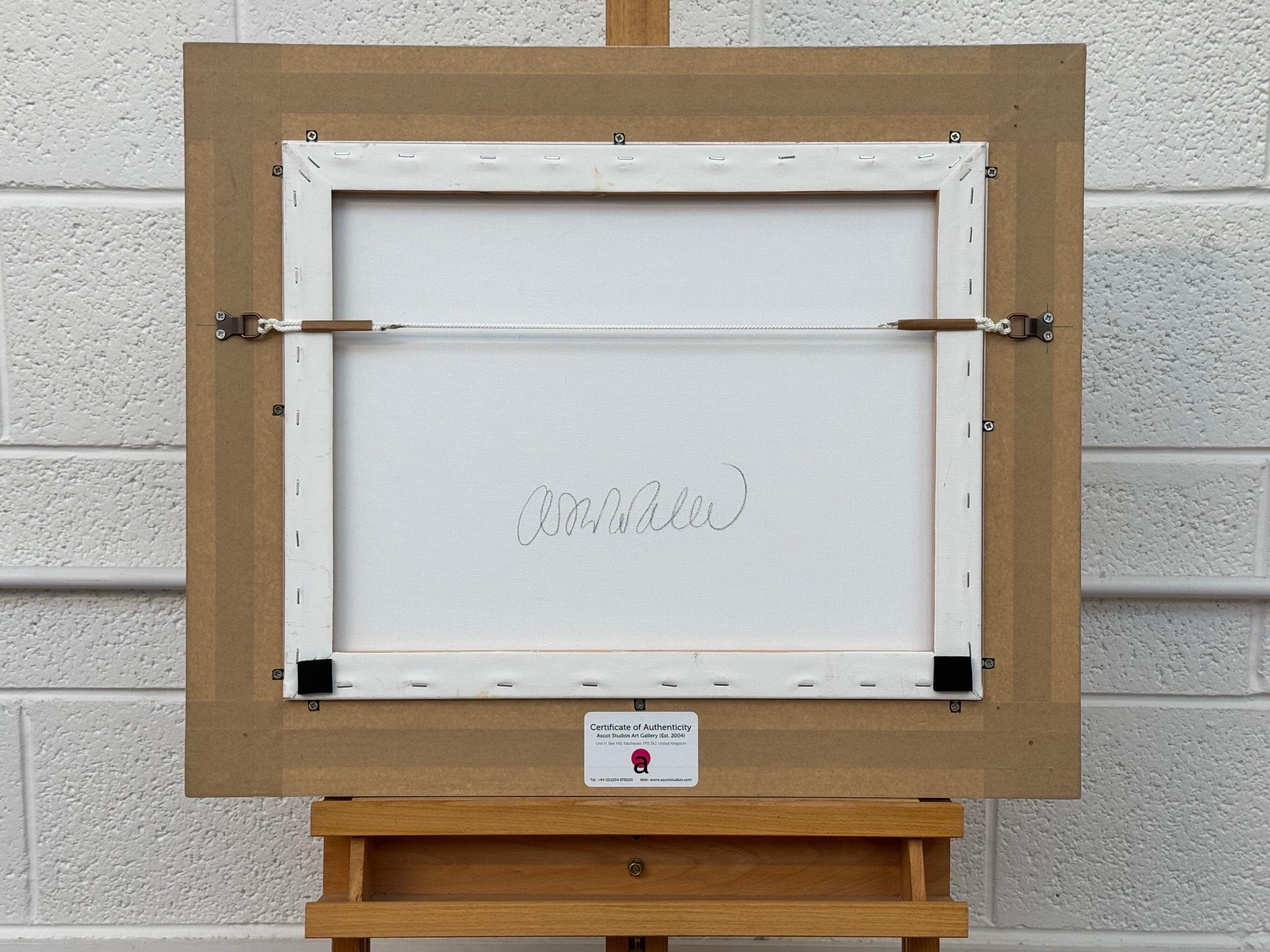 Pittura espressionista astratta rosa e turchese di un artista britannico contemporaneo in vendita 9