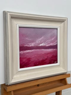 Pink & Dark Pink Abstract Landscape, Oil on Canvas, Contemporary British Artist