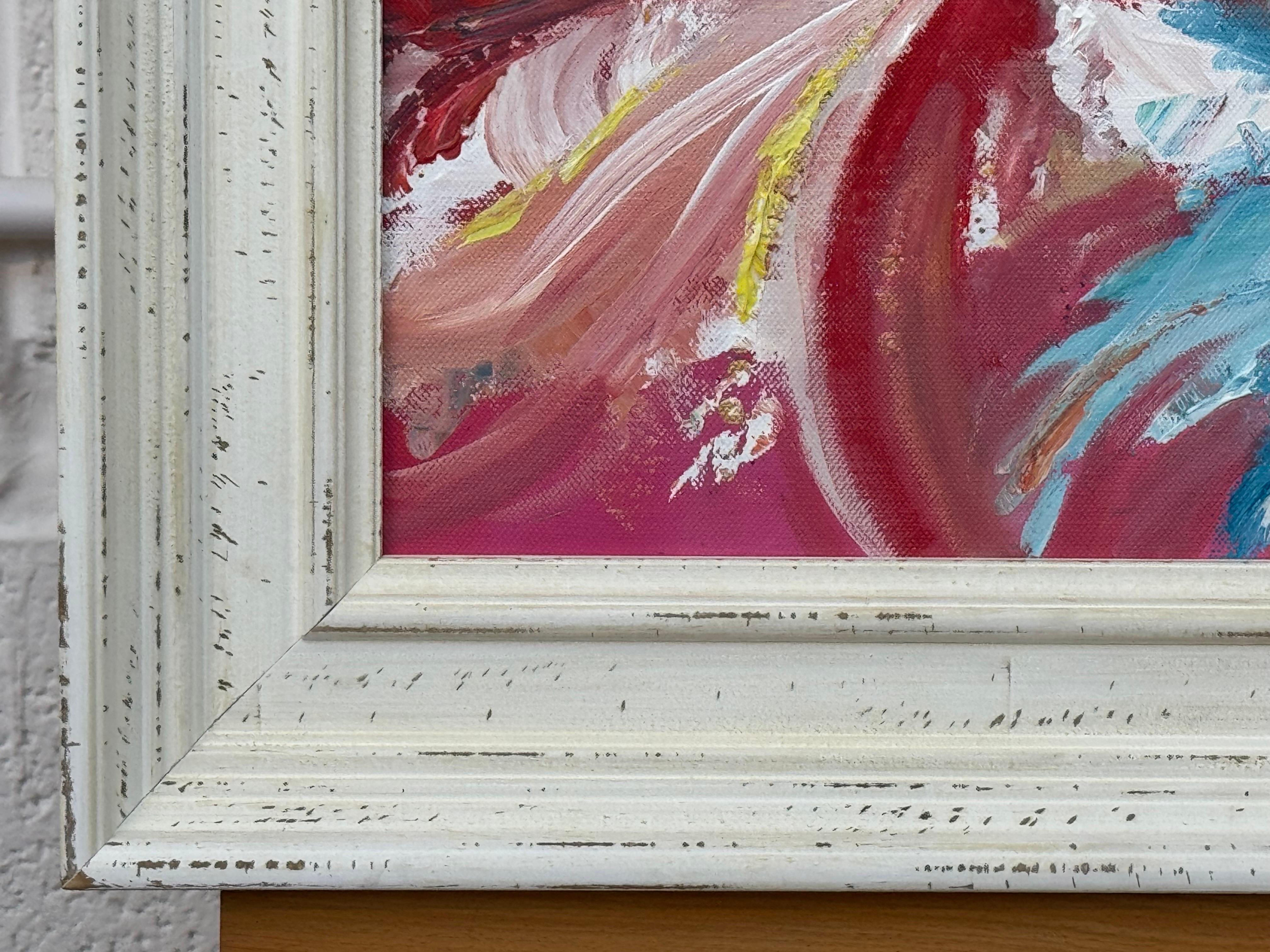 Rosa, giallo, rosso e blu, paesaggio astratto dell'artista britannico contemporaneo in vendita 5