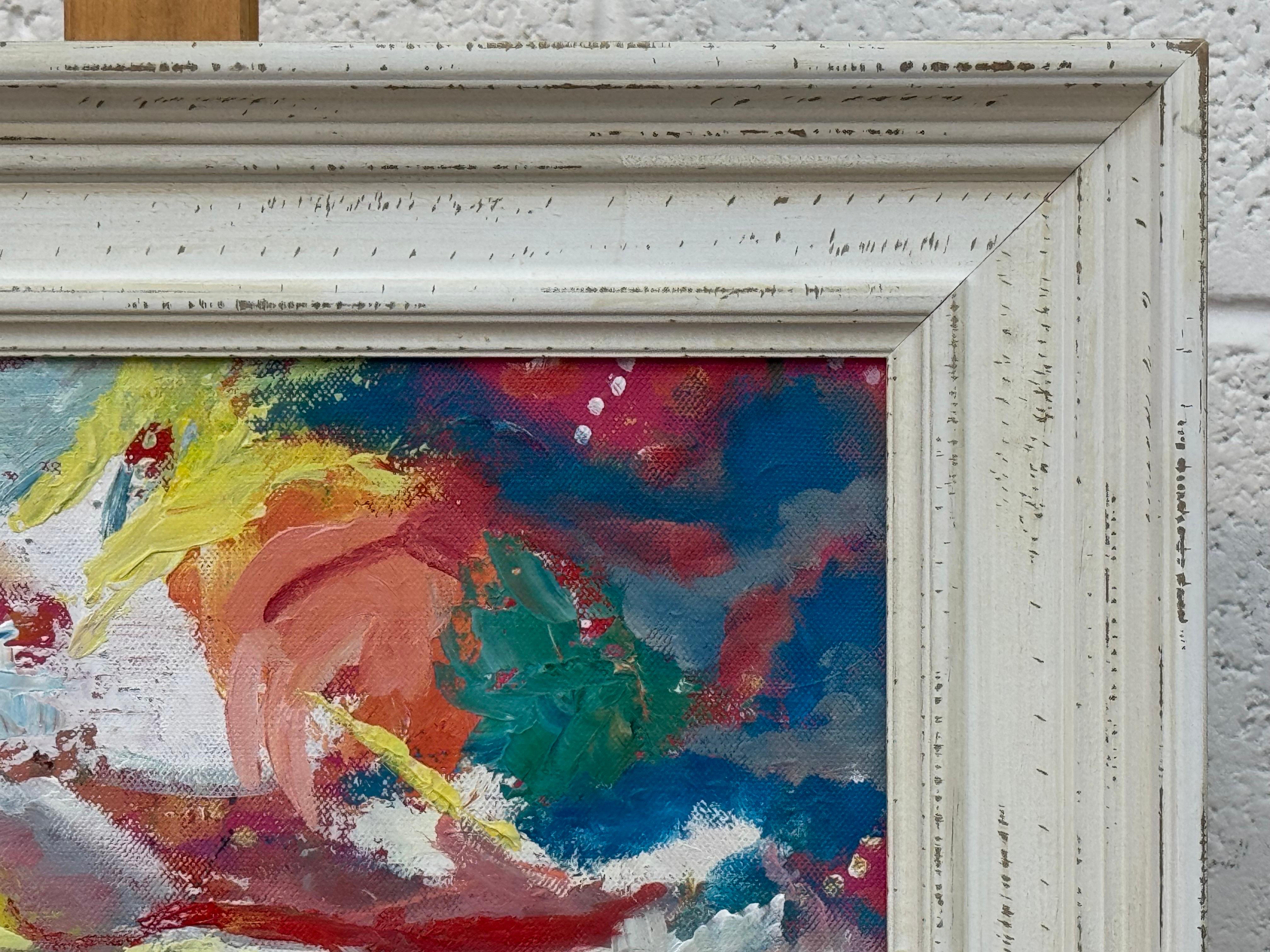 Rosa, giallo, rosso e blu, paesaggio astratto dell'artista britannico contemporaneo in vendita 10