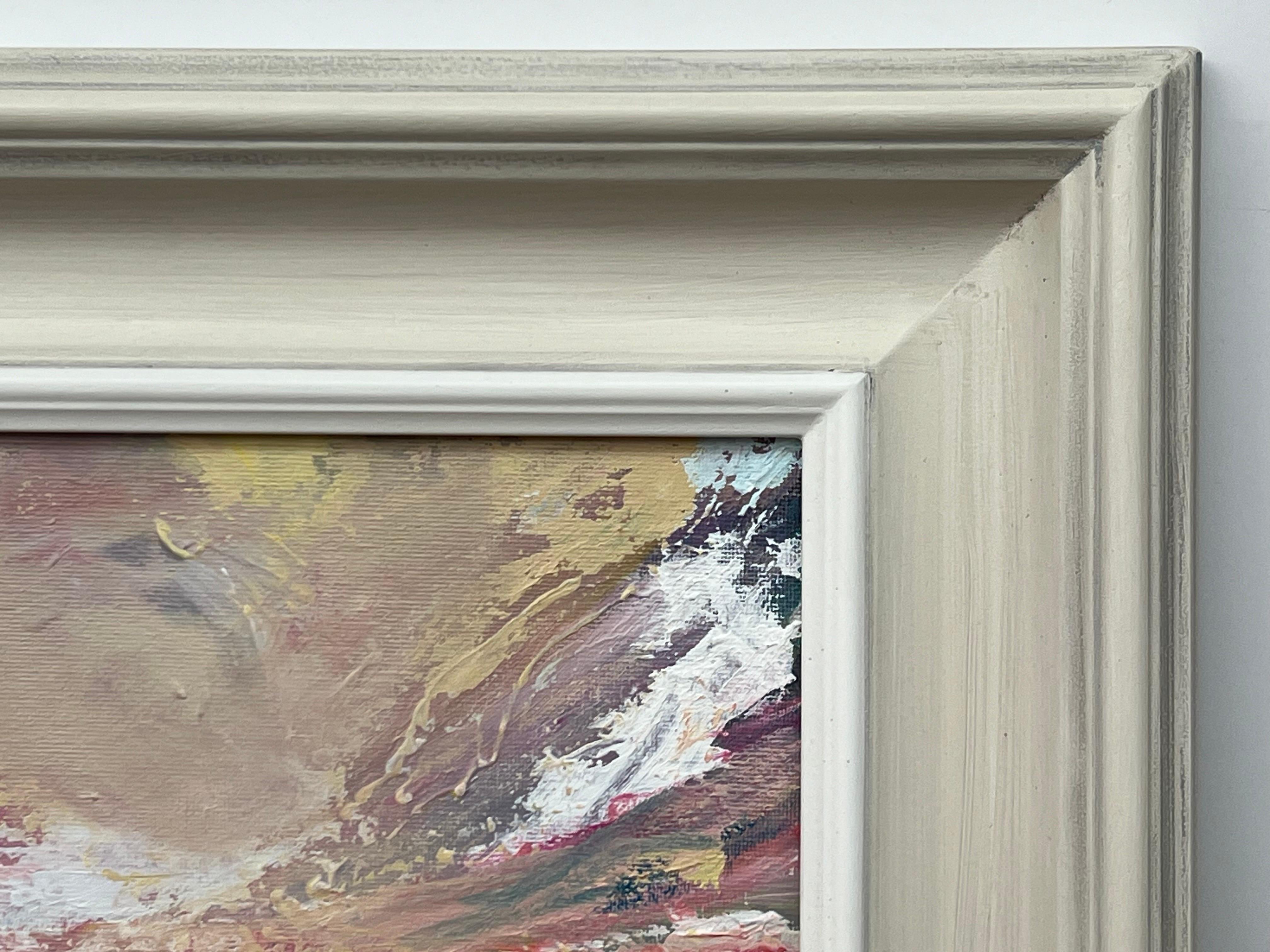 Amanecer Radiante - Vibrante Arte Abstracto de Paisaje Marino por Artista Británico Contemporáneo en venta 4