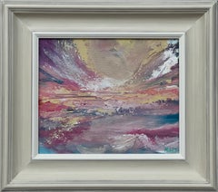 Radiant Dawn - Vibrant Abstract Sea Landscape Art by Contemporary British Artist
