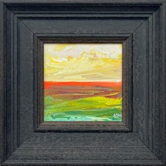 Radiant Horizon - Small Square Abstract Canvas Art Study by Contemporary Artist