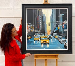 Radio City New York, NYC, Sonnenuntergang des zeitgenössischen britischen Stadtbildhauers