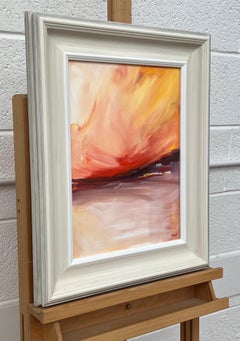 Red & Yellow Abstract Impressionist Landscape by Contemporary British Artist