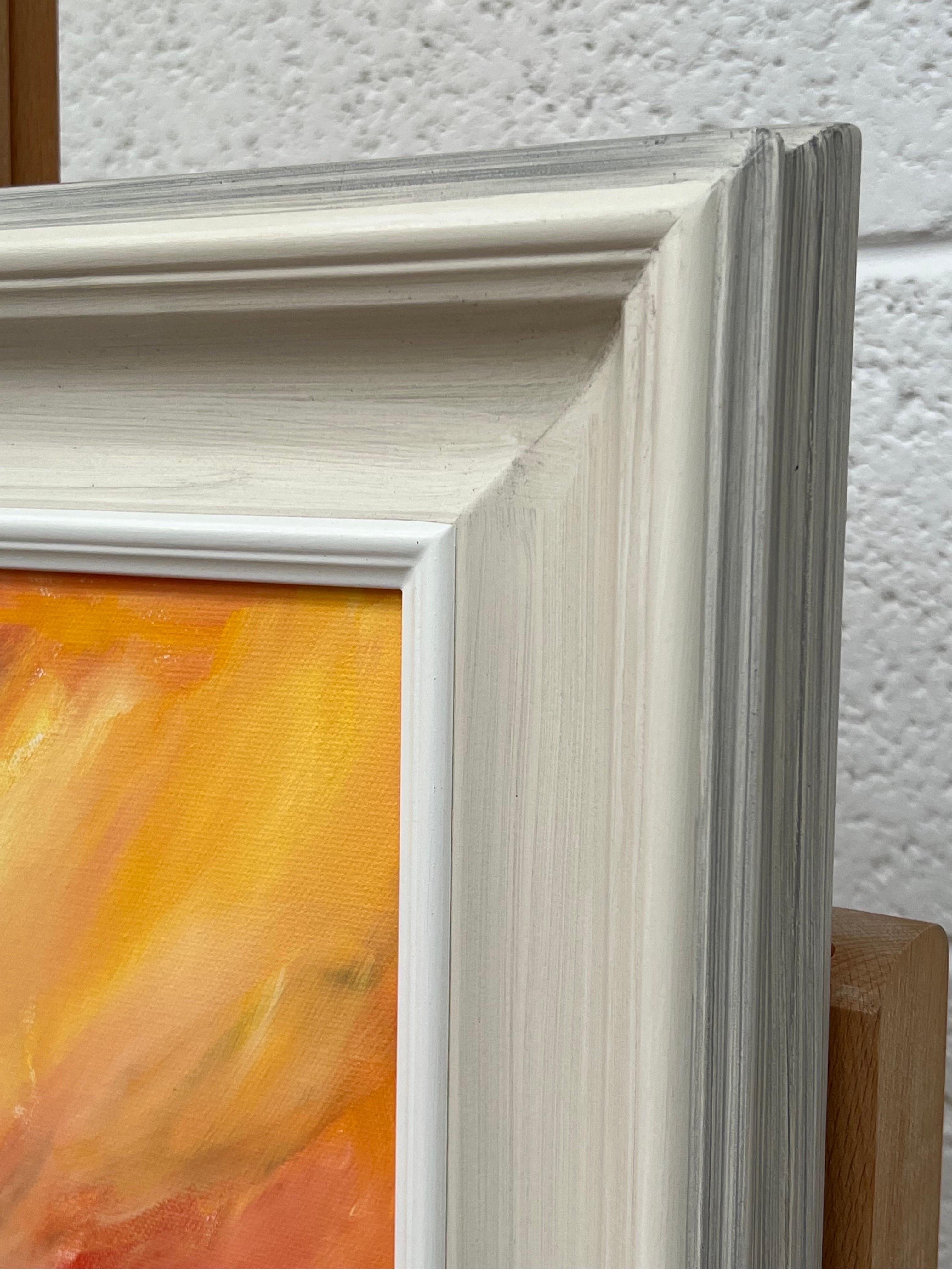 Paisaje abstracto impresionista rojo y amarillo de un artista británico contemporáneo en venta 1