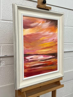 Red & Yellow Abstract Impressionist Seascape Landscape by Contemporary Artist