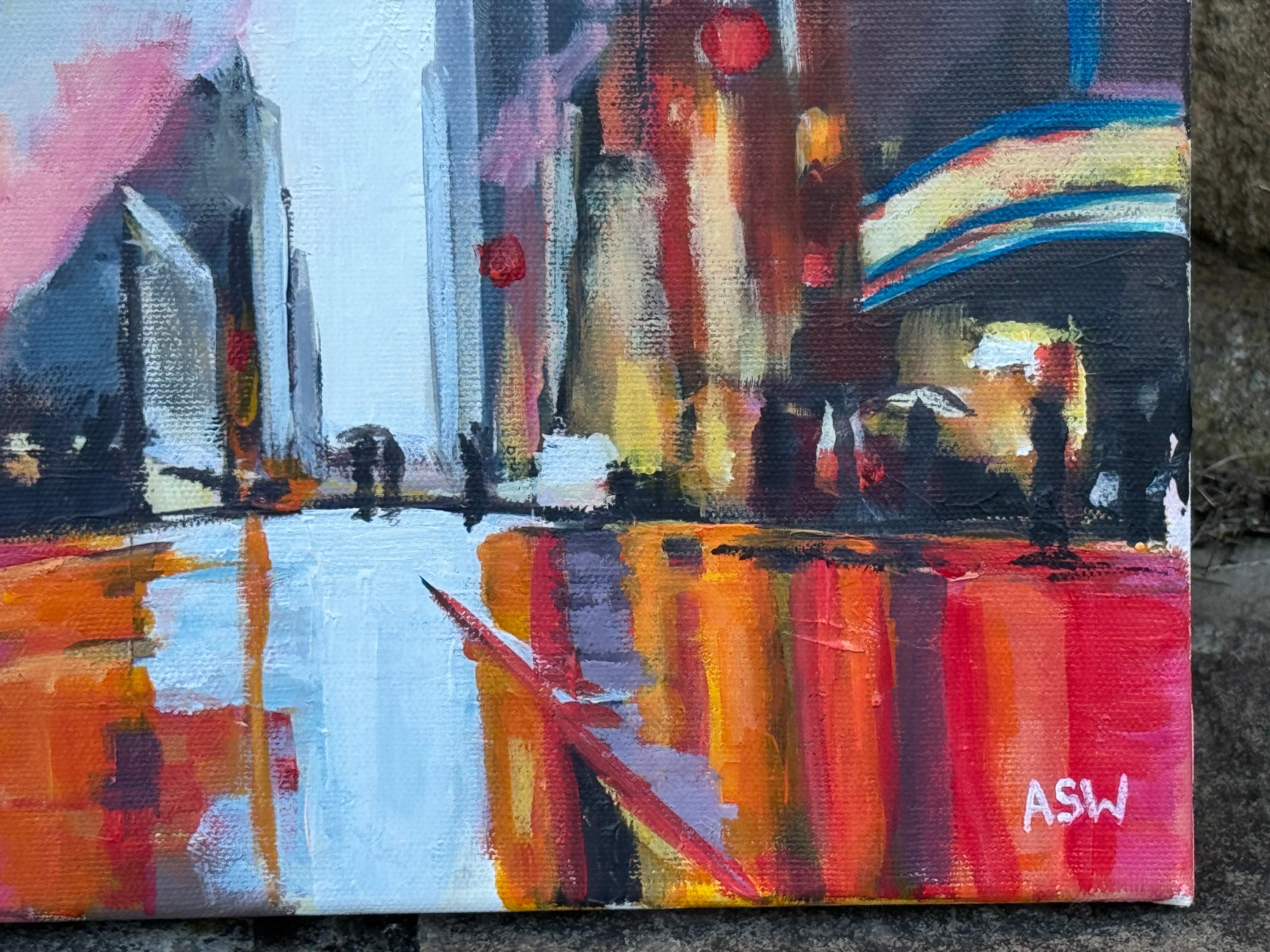 Reflets de personnages traversant une rue de New York avec des nuages de vapeur en vente 3