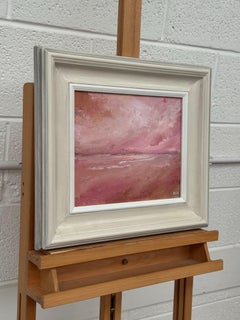 « Rose Light Across the Sea » - Peinture abstraite représentant un paysage marin, œuvre de l'artiste britannique