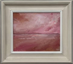 « Rose Light Across the Sea » - Peinture abstraite représentant un paysage marin, œuvre de l'artiste britannique