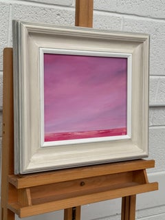 Rose Pink Horizon Abstract Landscape Painting by British Artist Angela Wakefield