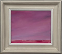 Rose Pink Horizon Abstract Landscape Painting by British Artist Angela Wakefield
