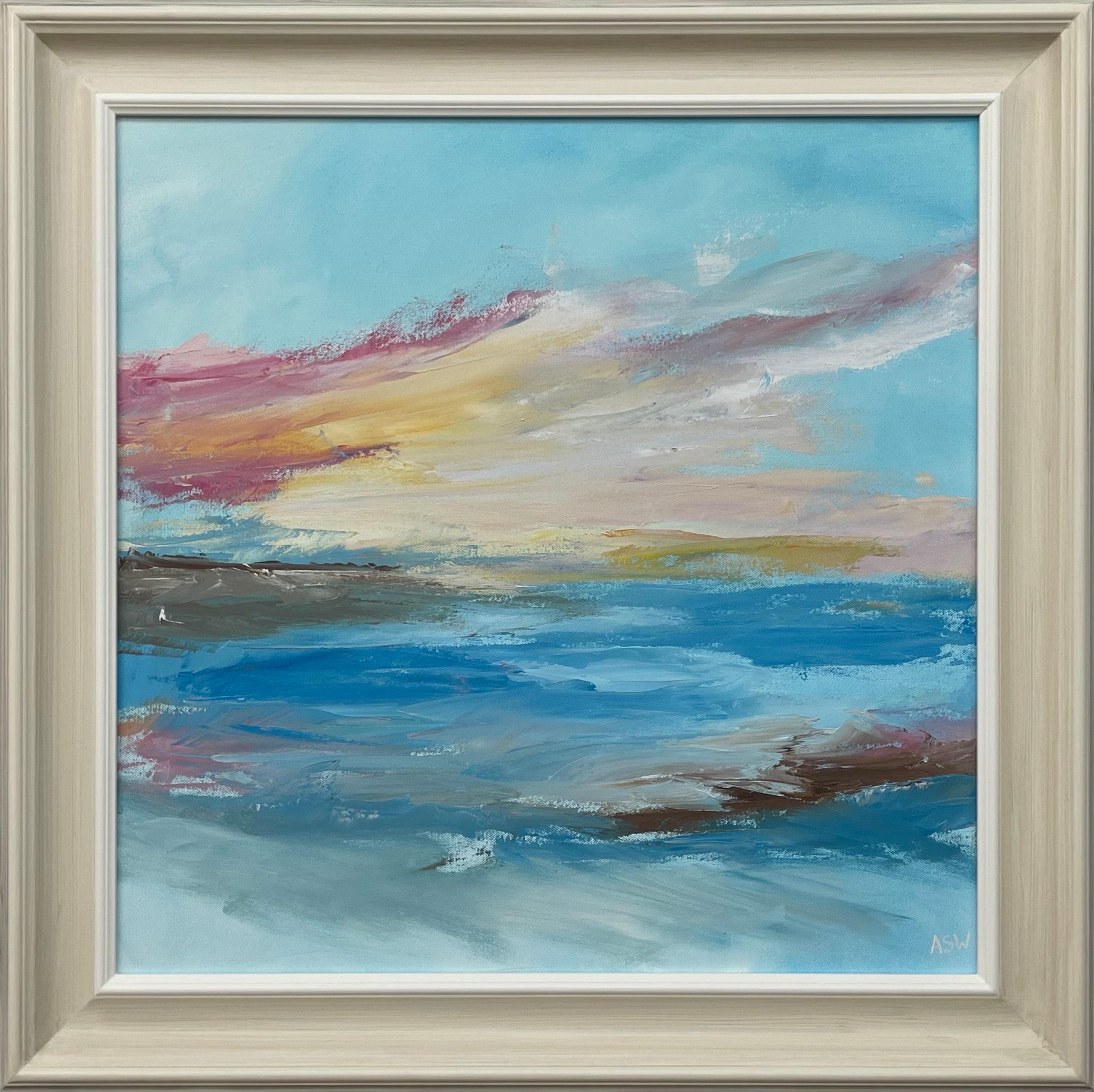 Angela Wakefield Abstract Painting - Seascape Cloud Skyscape Impressionist Landscape by Contemporary British Artist