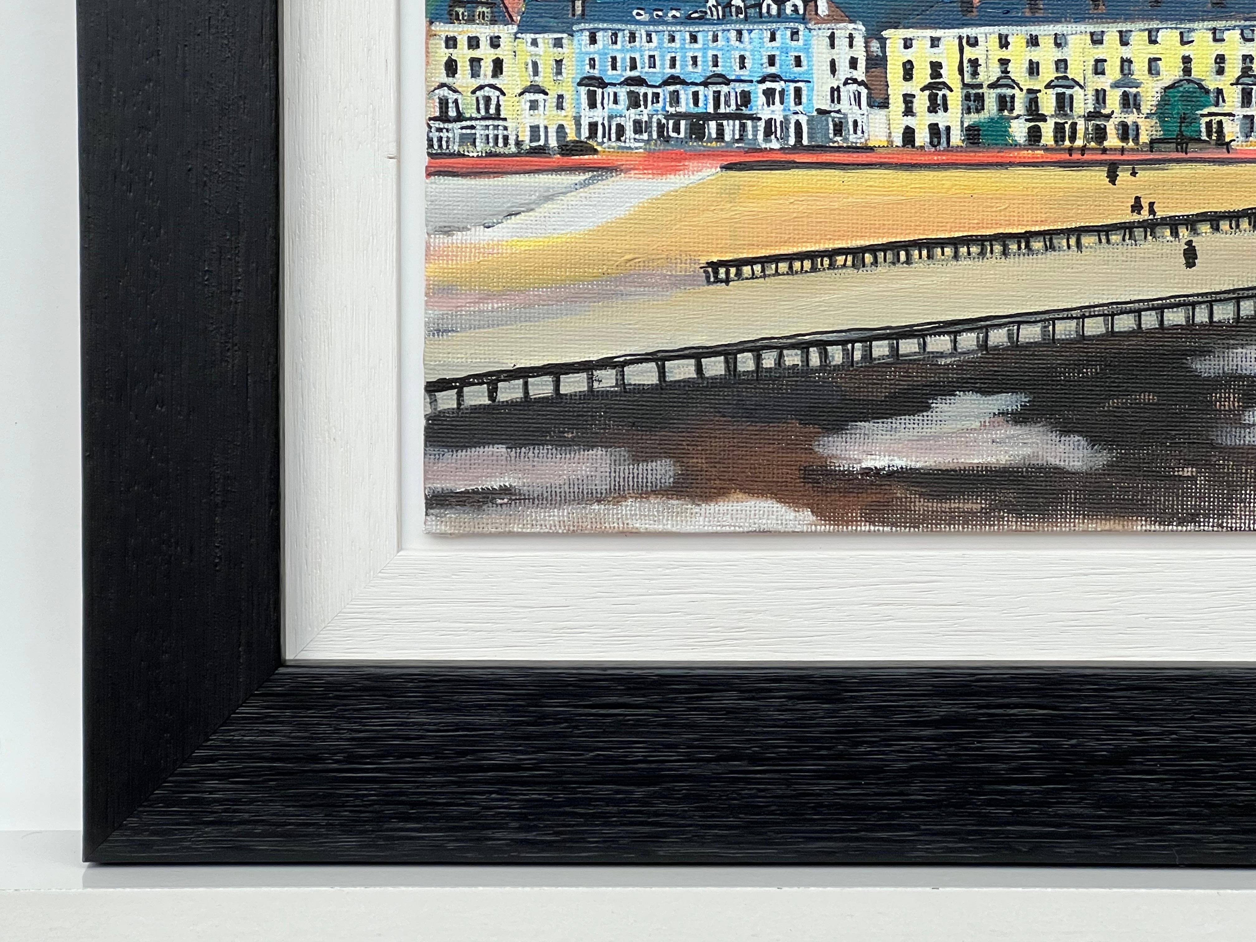 Pittura in miniatura della passeggiata sul mare Studio di un luogo di villeggiatura britannico vittoriano in vendita 2