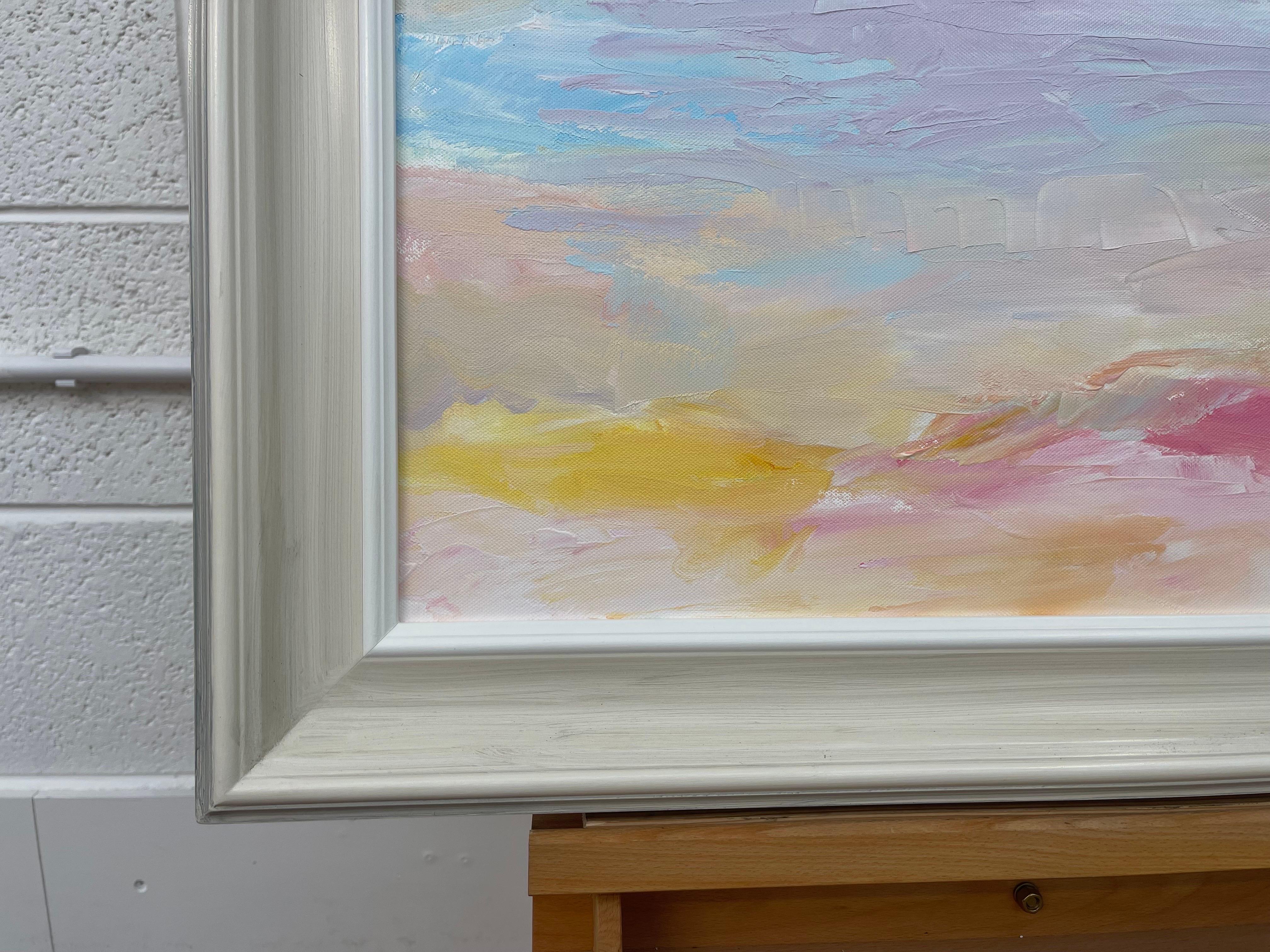 Serene Abstract Impressionist Seascape Landscape by Contemporary British Artist For Sale 3