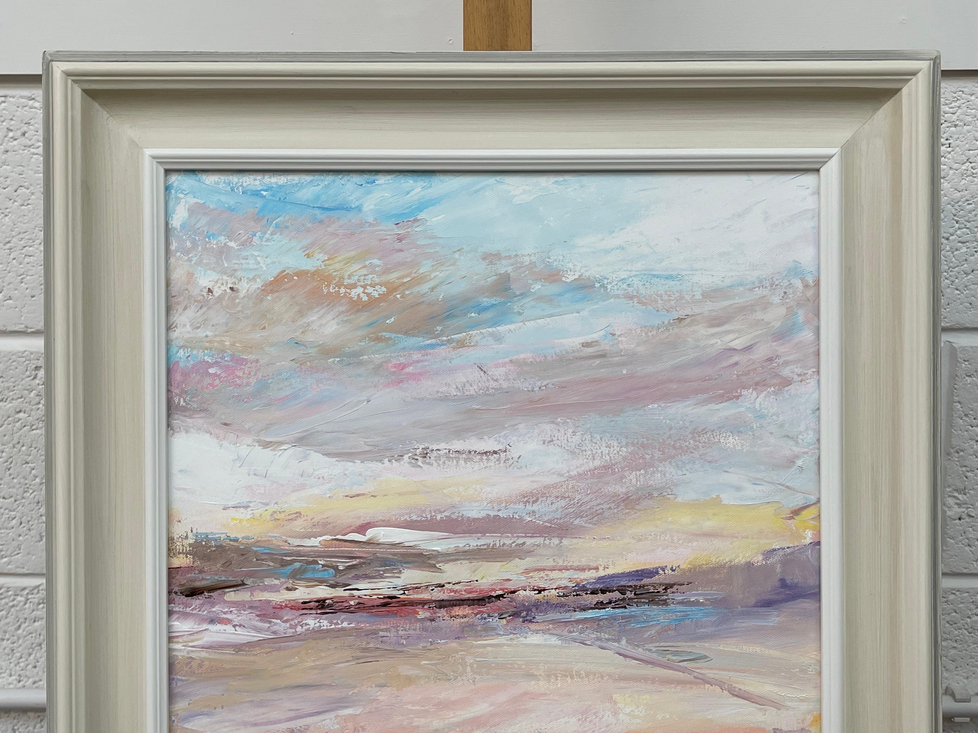 Serene Abstract Impressionist Seascape Landscape by Contemporary British Artist For Sale 6