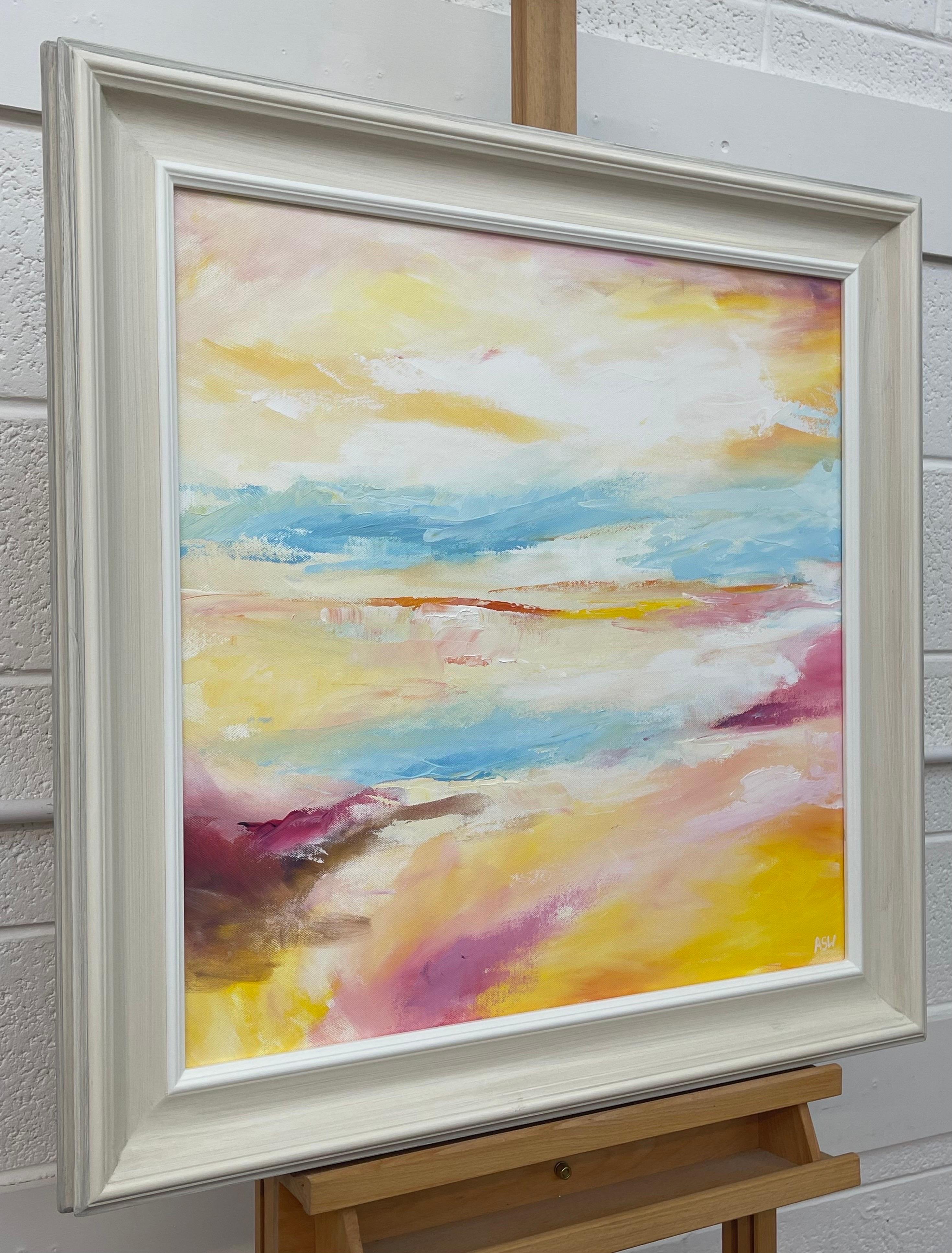 Serene Abstract Impressionist Seascape Landscape by Contemporary British Artist - Painting by Angela Wakefield