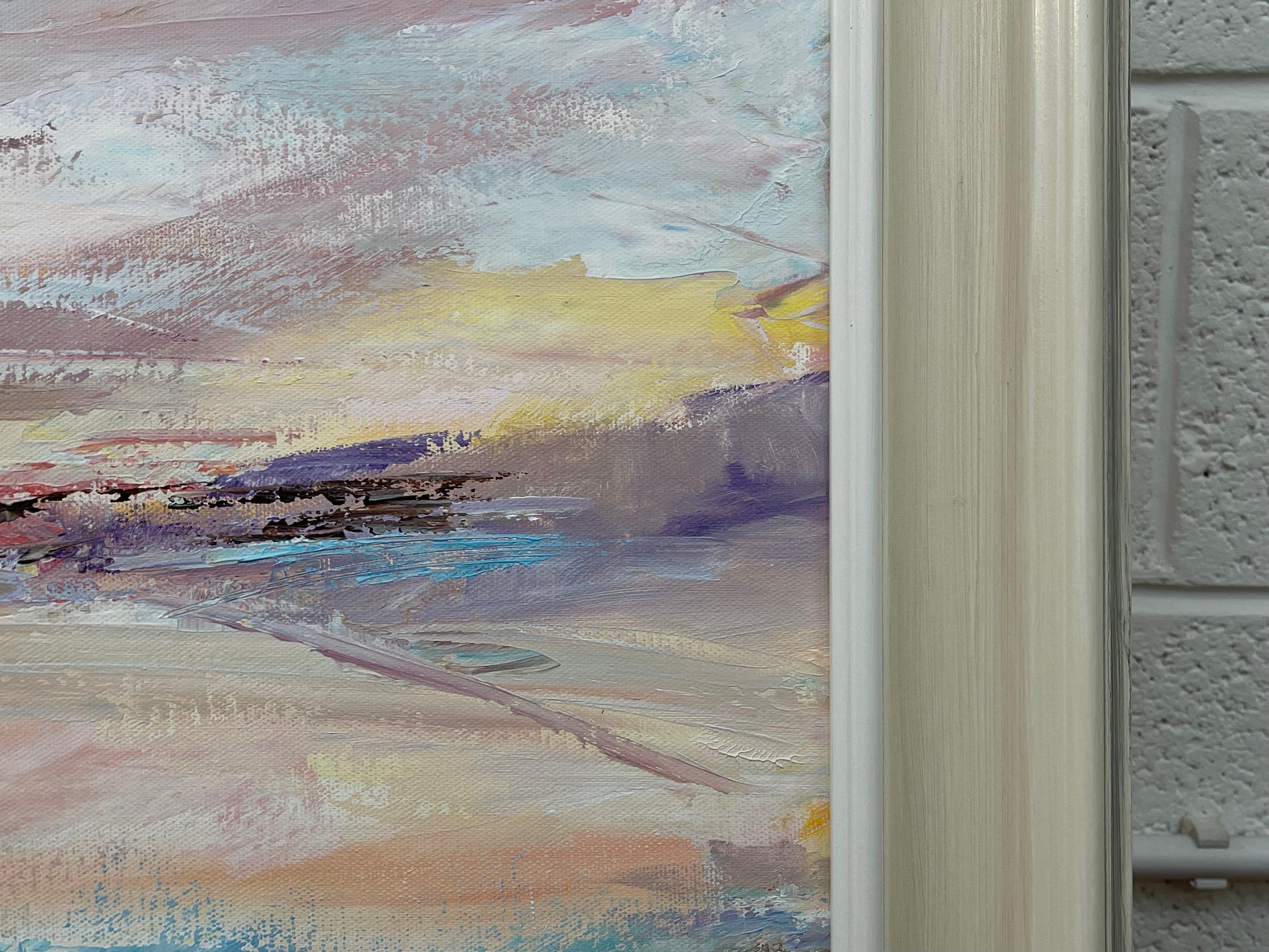 Serene Abstract Impressionist Seascape Landscape by Contemporary British Artist For Sale 2
