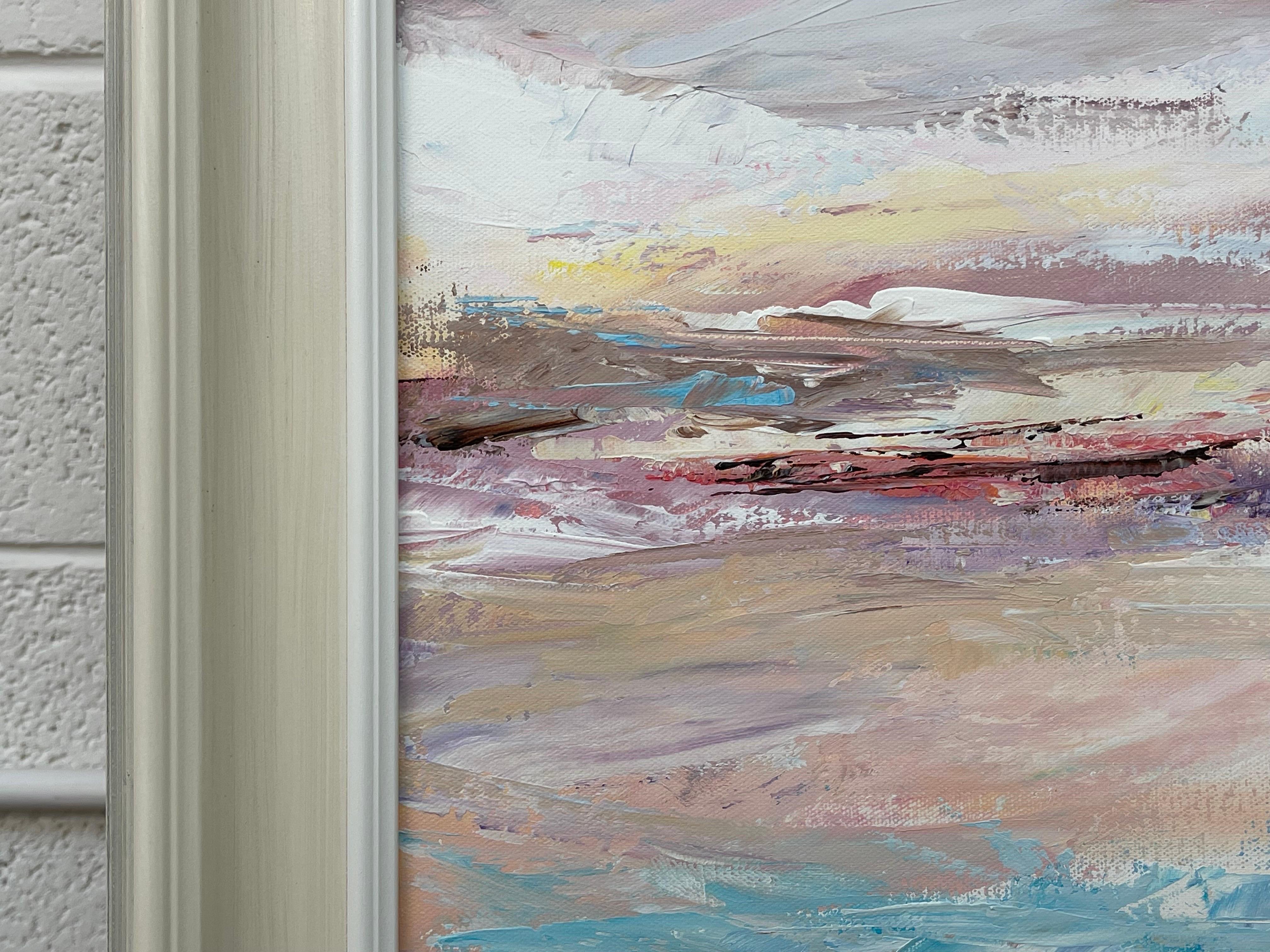 Serene Abstract Impressionist Seascape Landscape by Contemporary British Artist For Sale 3