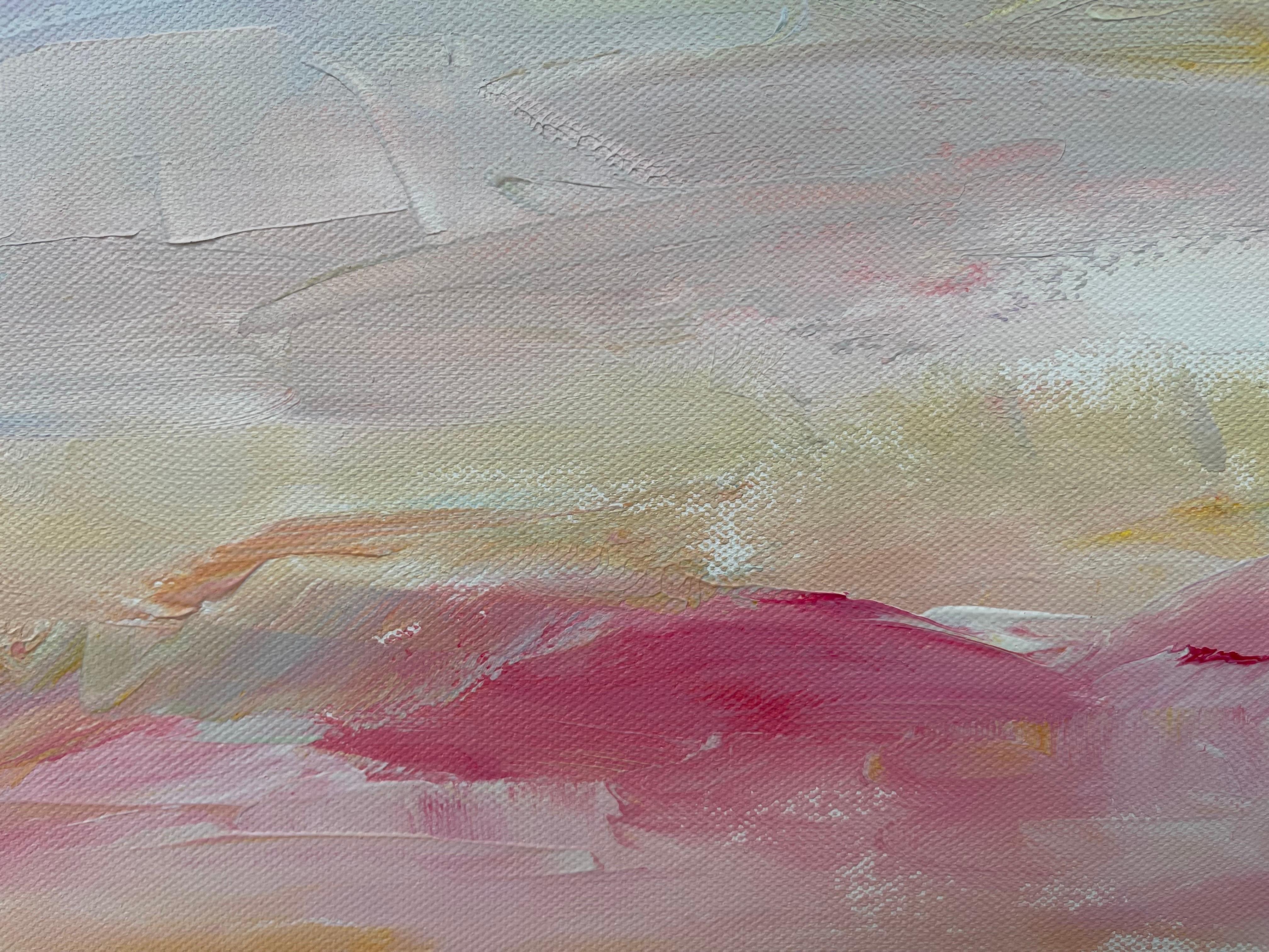 Serene Abstract Impressionist Seascape Landscape by Contemporary British Artist For Sale 2