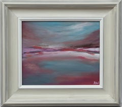 Serene and Dreamy Abstract Landscape using Pink Purple & Blue by British Artist