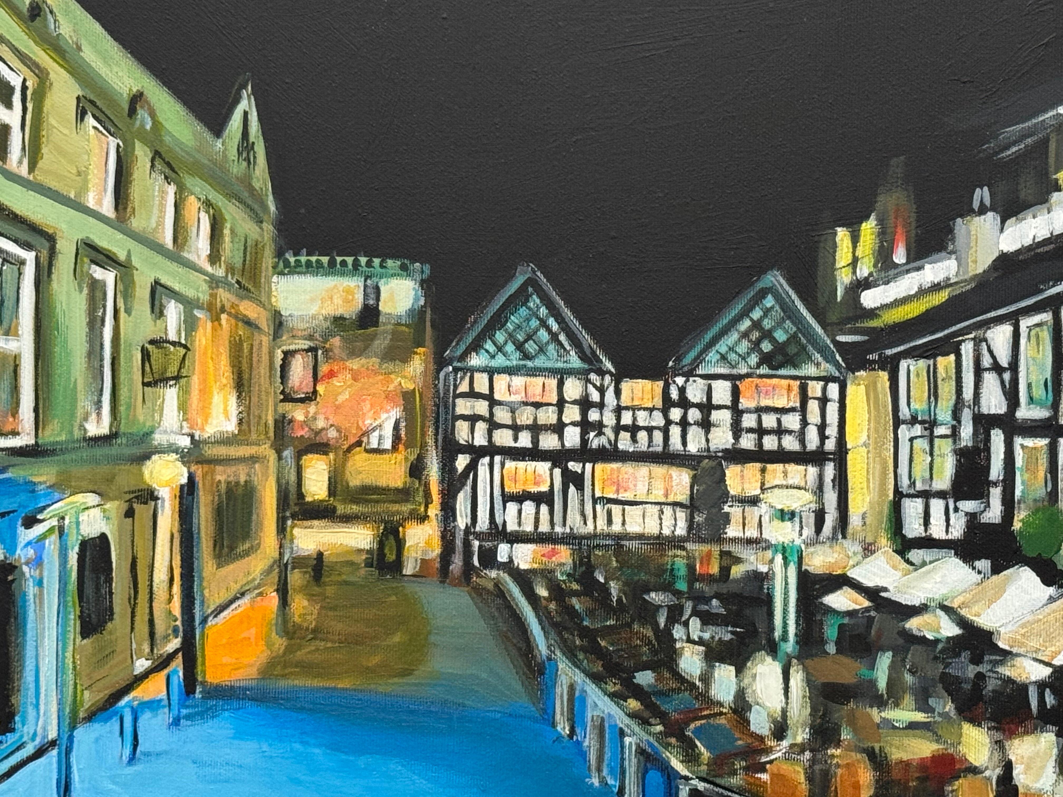 Shambles Square im Stadtzentrum von Manchester bei Nacht von Urban Landscape Artist im Angebot 5