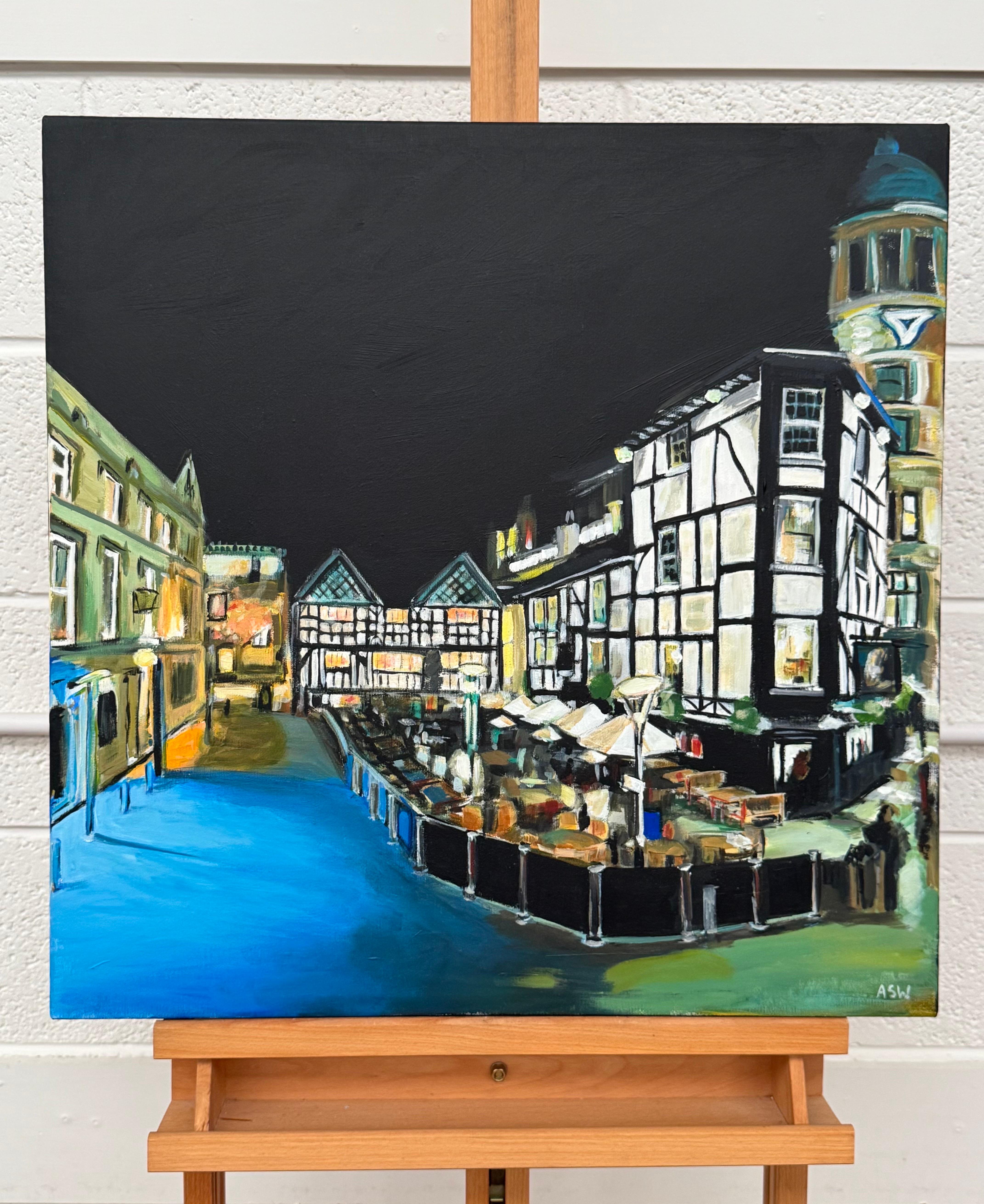 Shambles Square im Stadtzentrum von Manchester bei Nacht von Urban Landscape Artist im Angebot 8