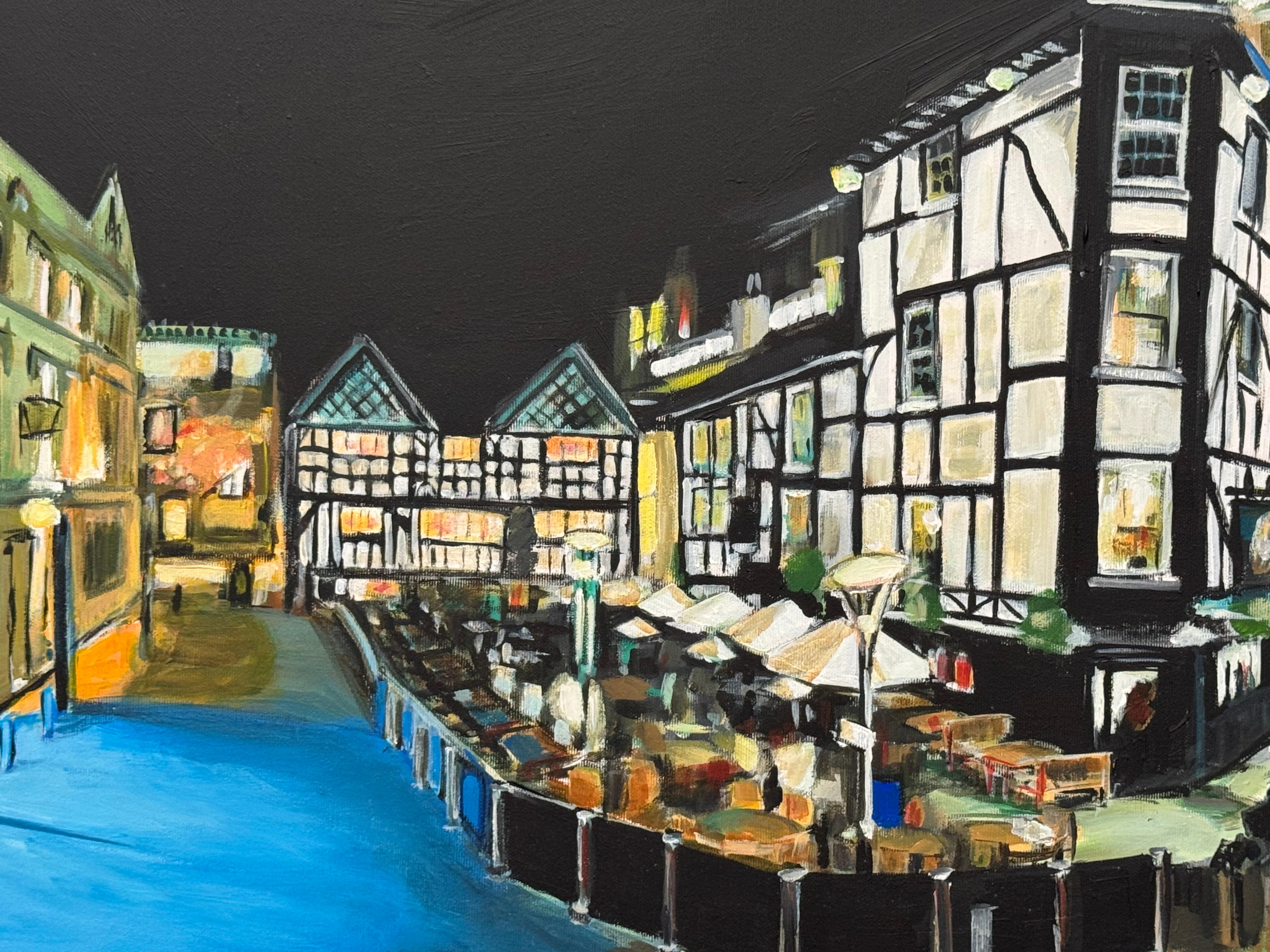 Shambles Square im Stadtzentrum von Manchester bei Nacht von Urban Landscape Artist im Angebot 2