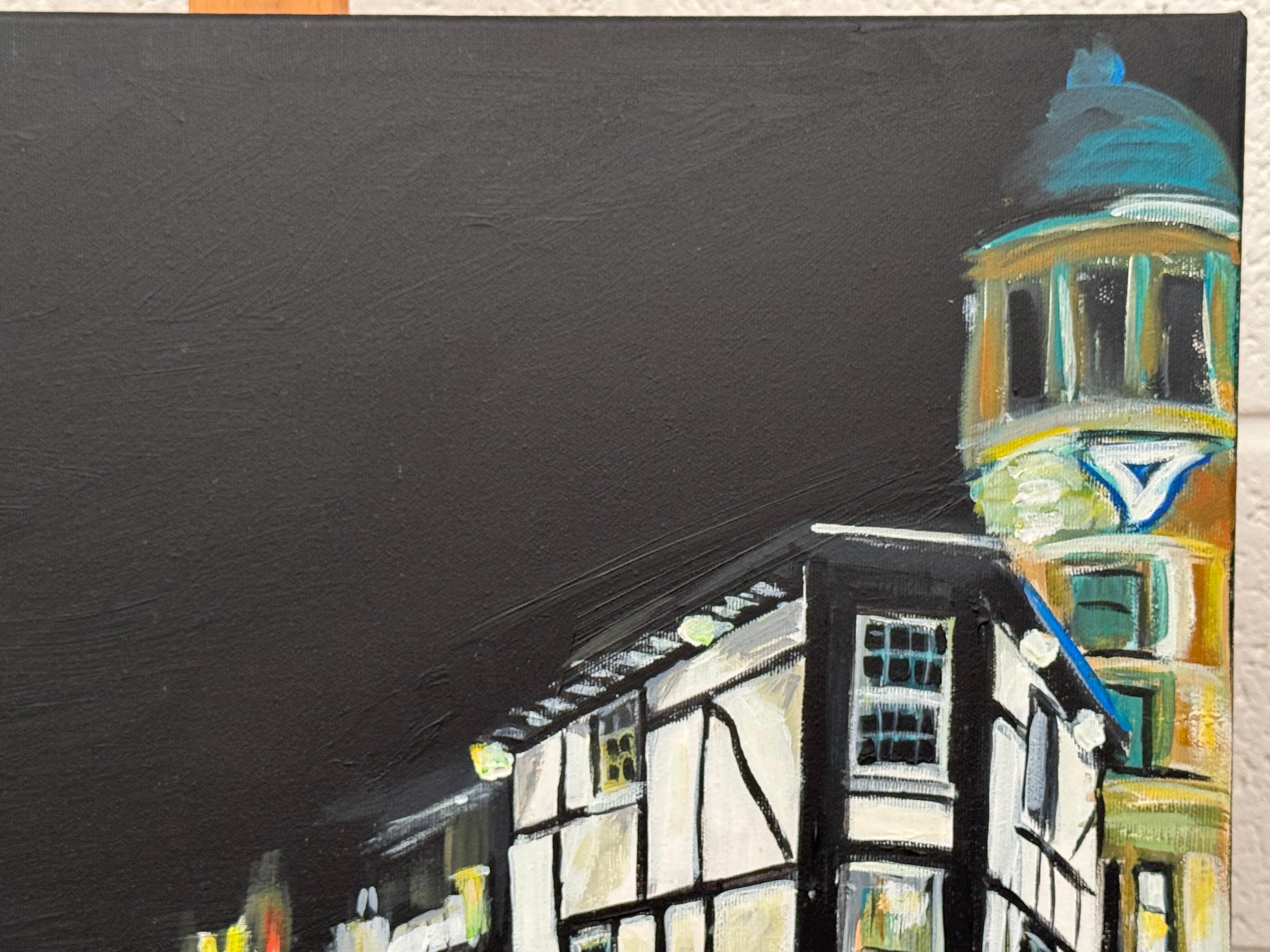 Shambles Square im Stadtzentrum von Manchester bei Nacht von Urban Landscape Artist im Angebot 4