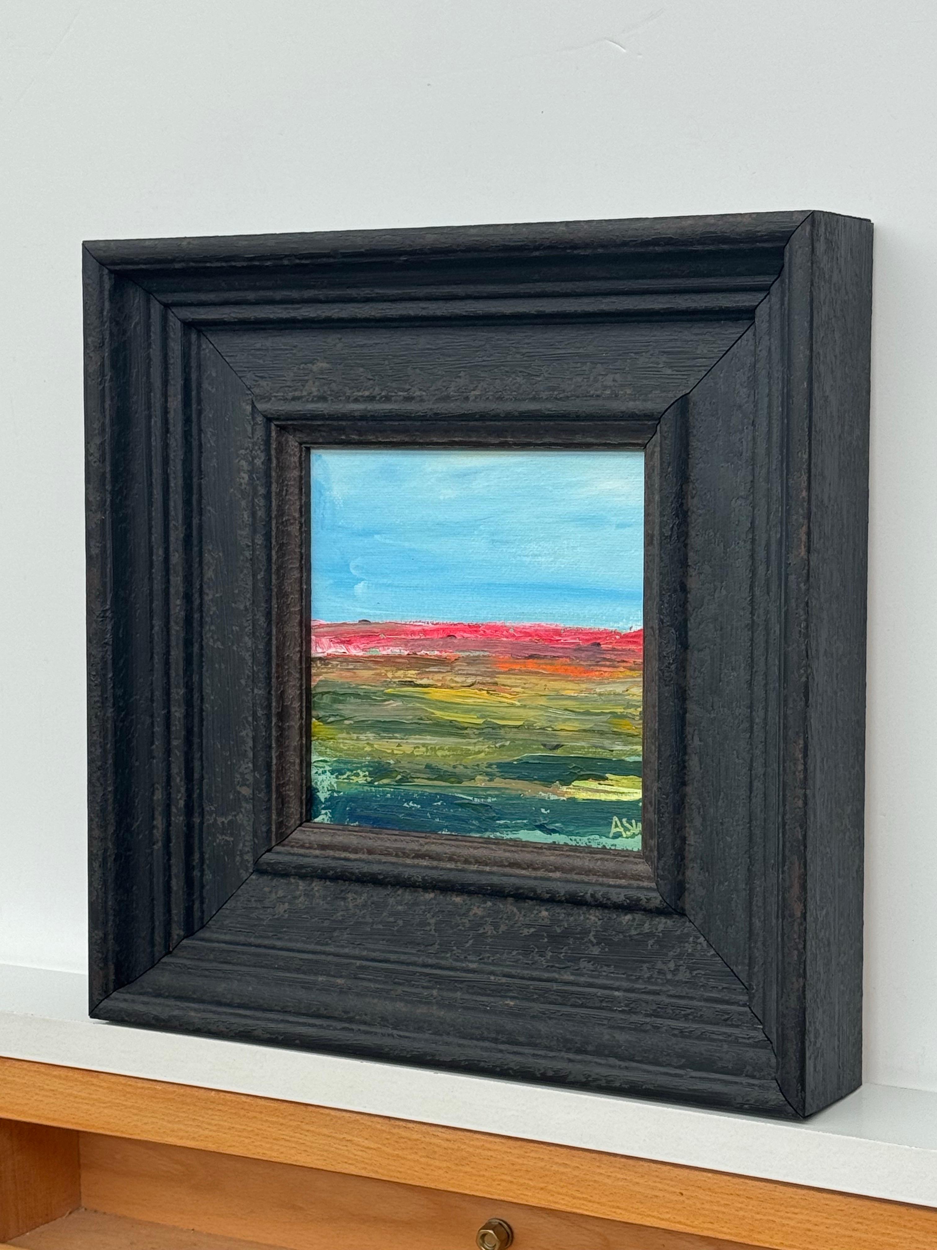 Small Square Abstract Landscape Canvas Art Study with Red & Green by Contemporary Artist, Angela Wakefield

Art measures 6 x 6 inches
Frame measures 11 x 11 inches

Angela Wakefield – “Wild Horizon” – Unique Original Miniature Abstract Landscape
