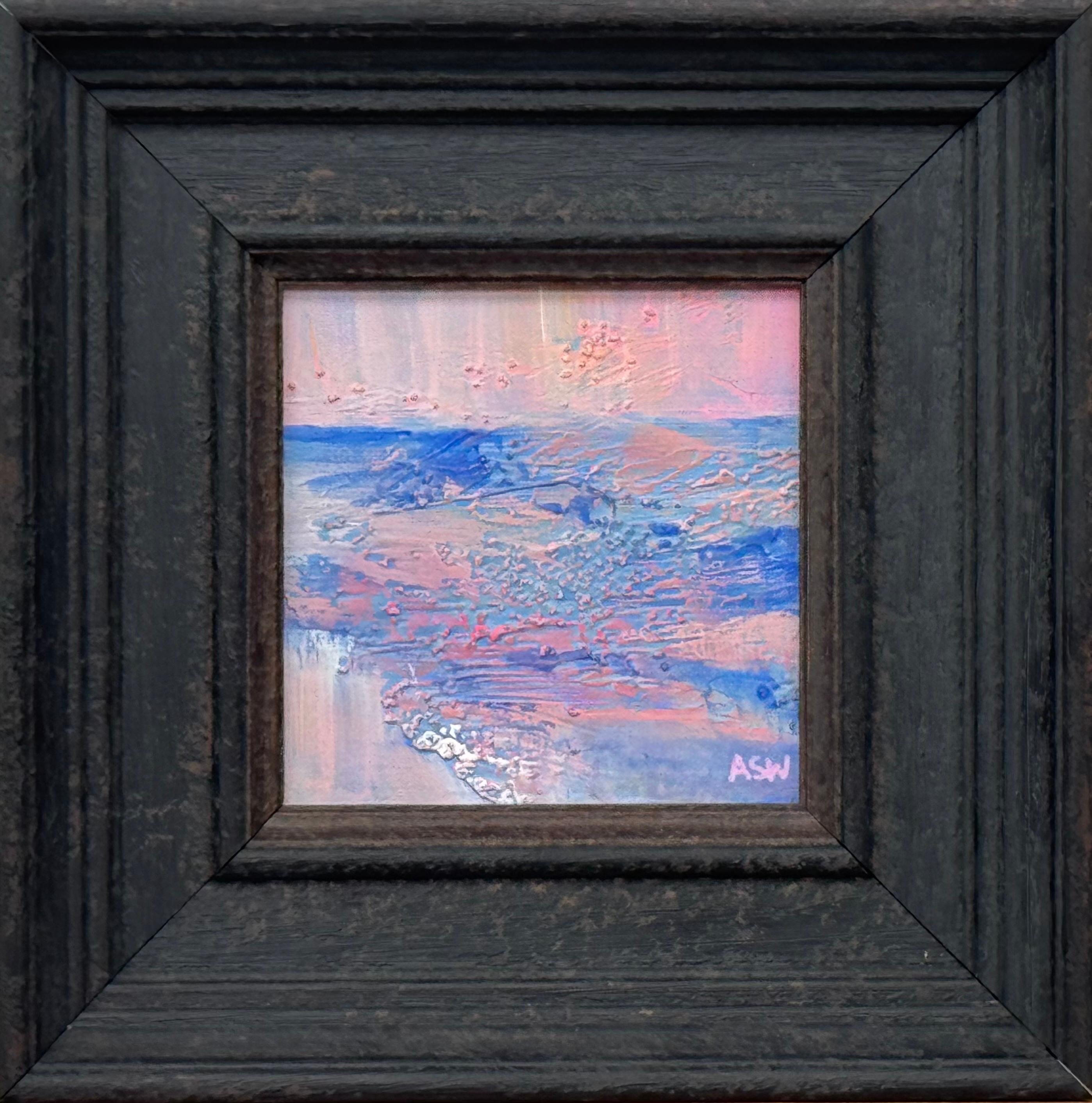 Angela Wakefield Abstract Painting - Abstract Landscape Painting Study, Acrylic on Panel, Framed, Signed, Dated 2026