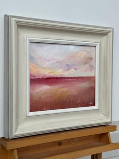 Soft Pink & White Abstract Landscape, Oil on Canvas, Contemporary British Artist