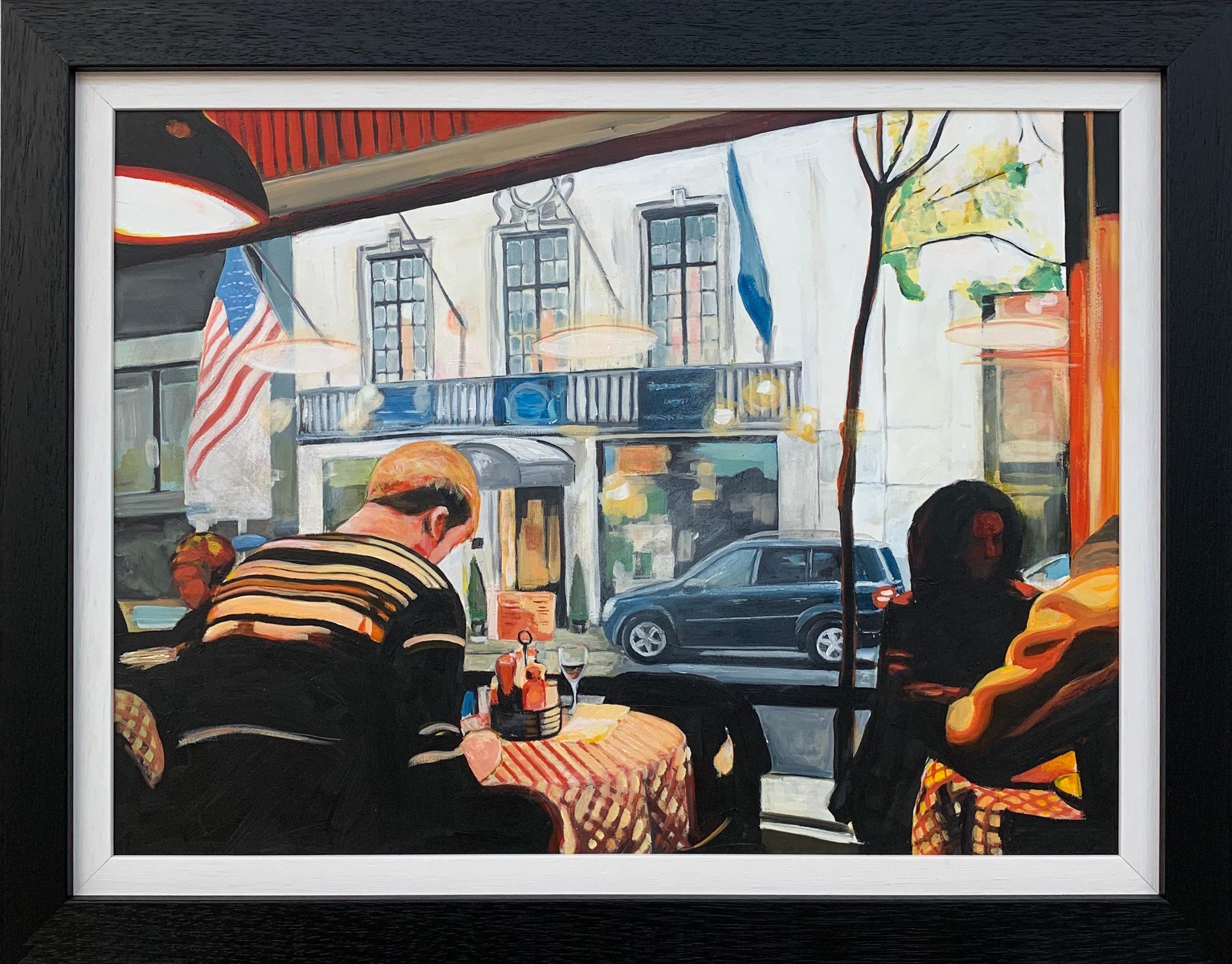 Still-Life Painting di Angela Wakefield - Natura morta di interni di un diner americano a New York dell'artista britannico