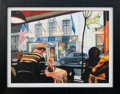 Still Life Painting of American Diner Interior New York City by British Artist