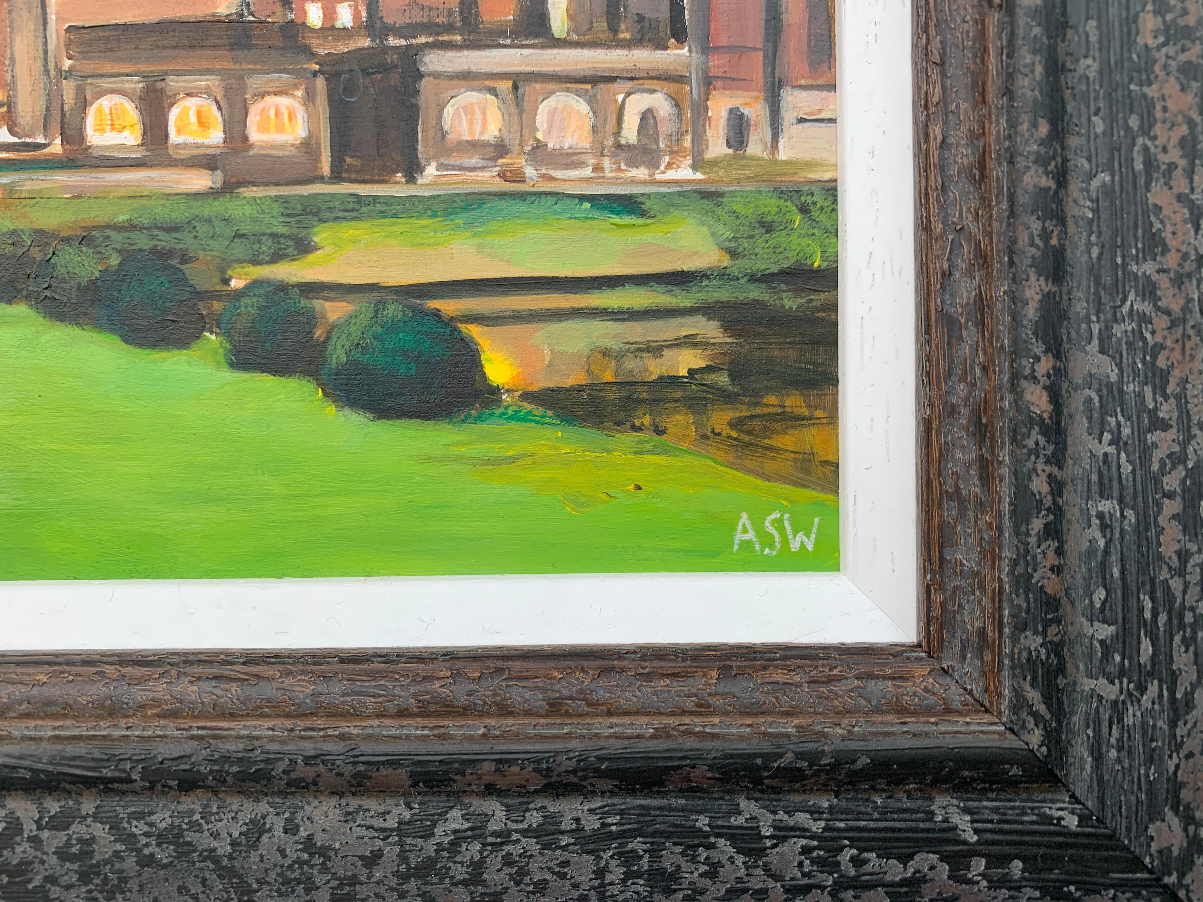 Stonyhurst College 16th Century Grade 1 Listed Building in English Countryside - Black Landscape Painting by Angela Wakefield