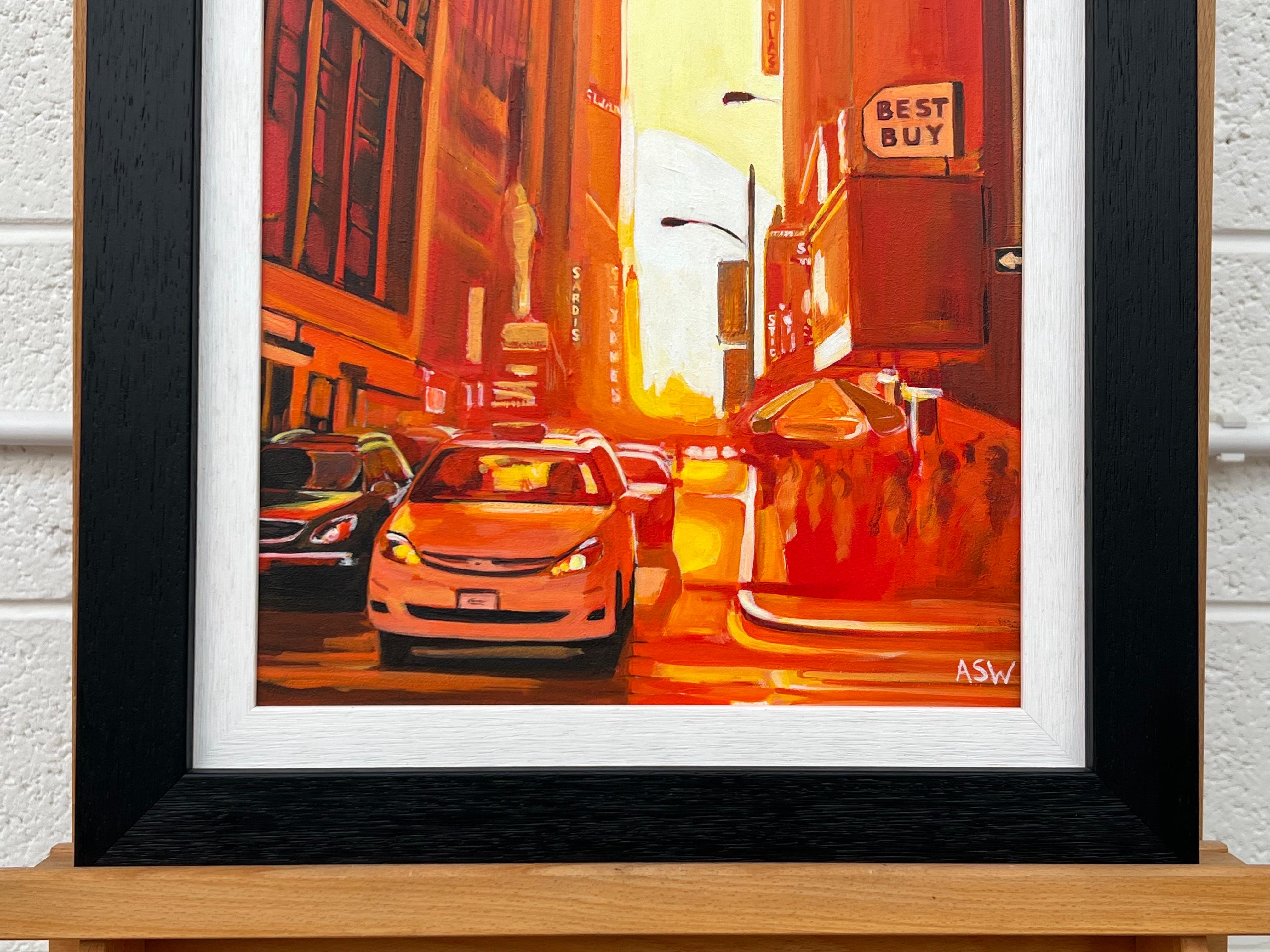 Street Scene in Manhattan Theatre District, New York City, bei Sonnenuntergang des britischen Künstlers im Angebot 4