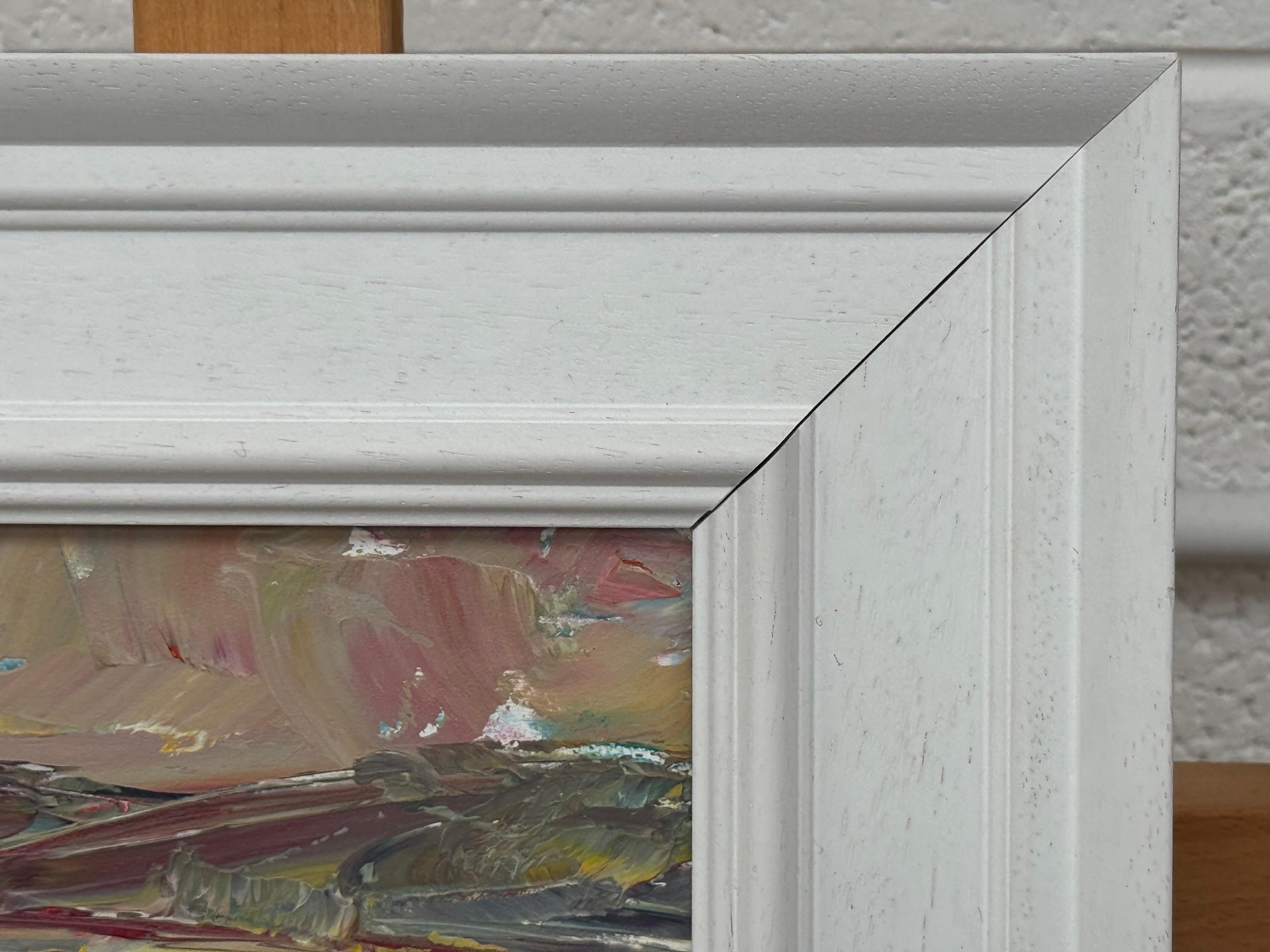 Study using Earthy Colours - Miniature Abstract Landscape Art by British Artist For Sale 7
