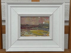 Study using Earthy Colours - Miniature Abstract Landscape Art by British Artist