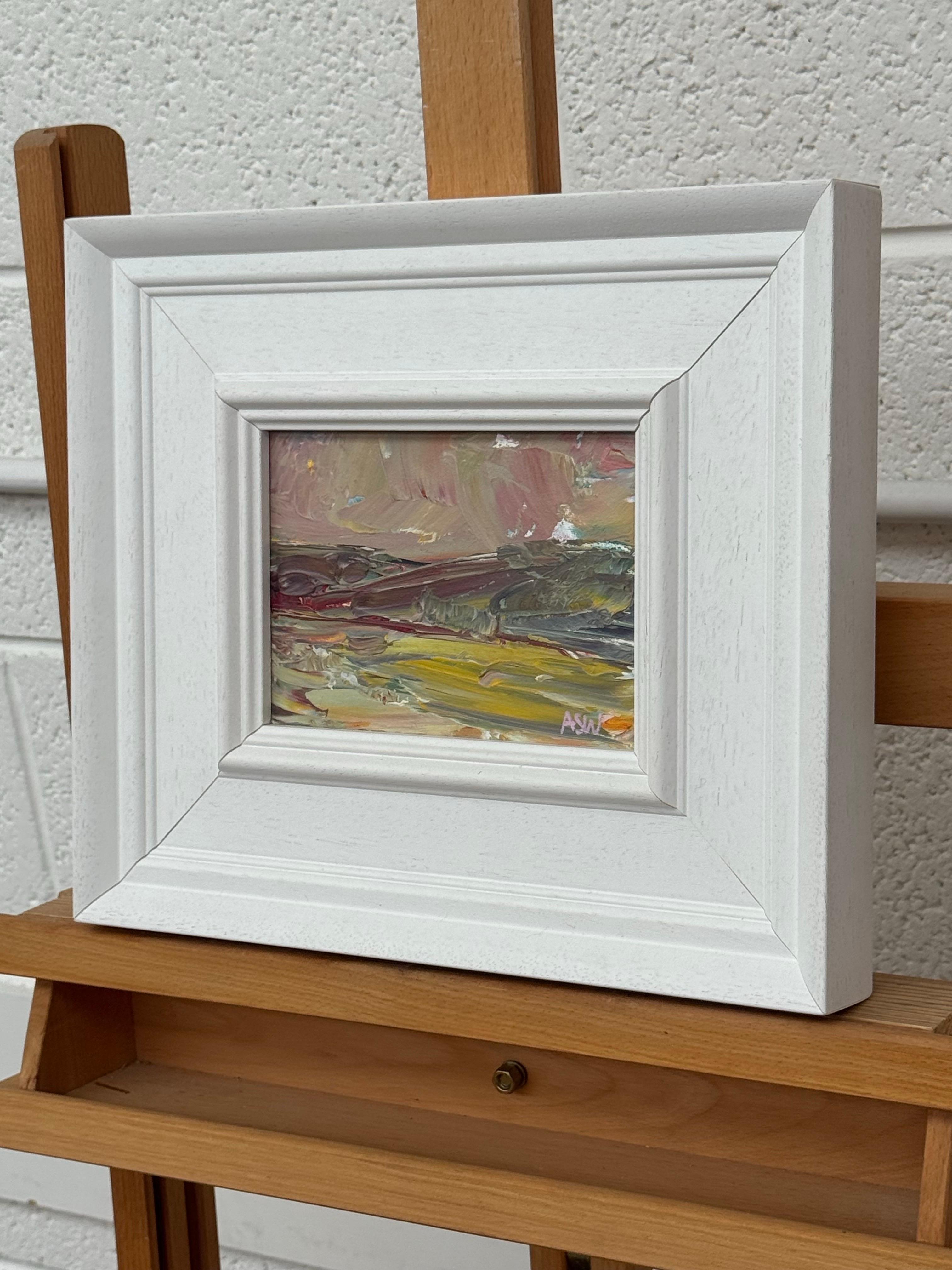 Study using Earthy Colours - Miniature Abstract Landscape Art by British Contemporary Artist, Angela Wakefield

Art measures 7 x 5 inches
Frame measures 13 x 11 inches

Miniature Abstract Landscape 
Oil on board, framed.
Signed lower right: