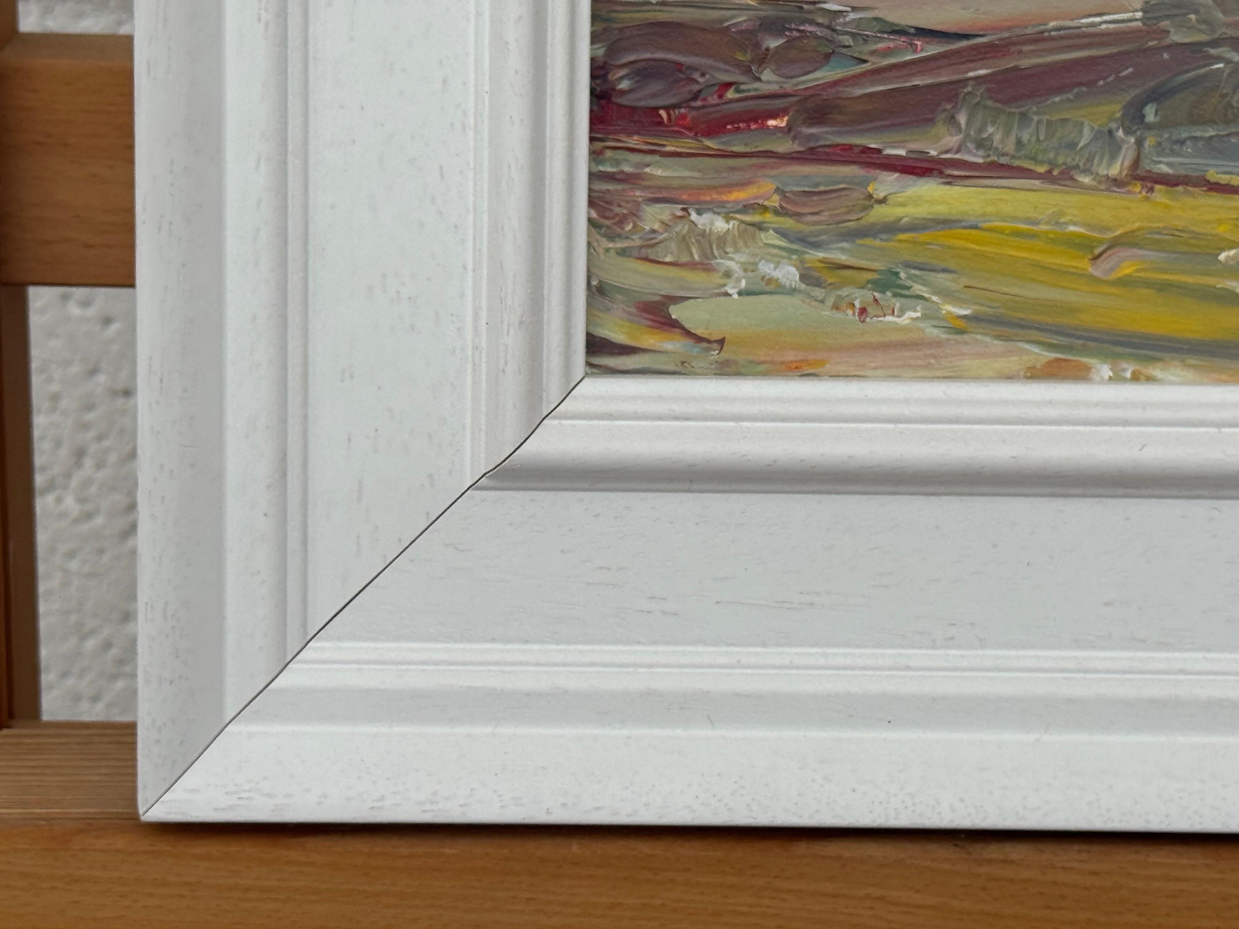 Study using Earthy Colours - Miniature Abstract Landscape Art by British Artist For Sale 2