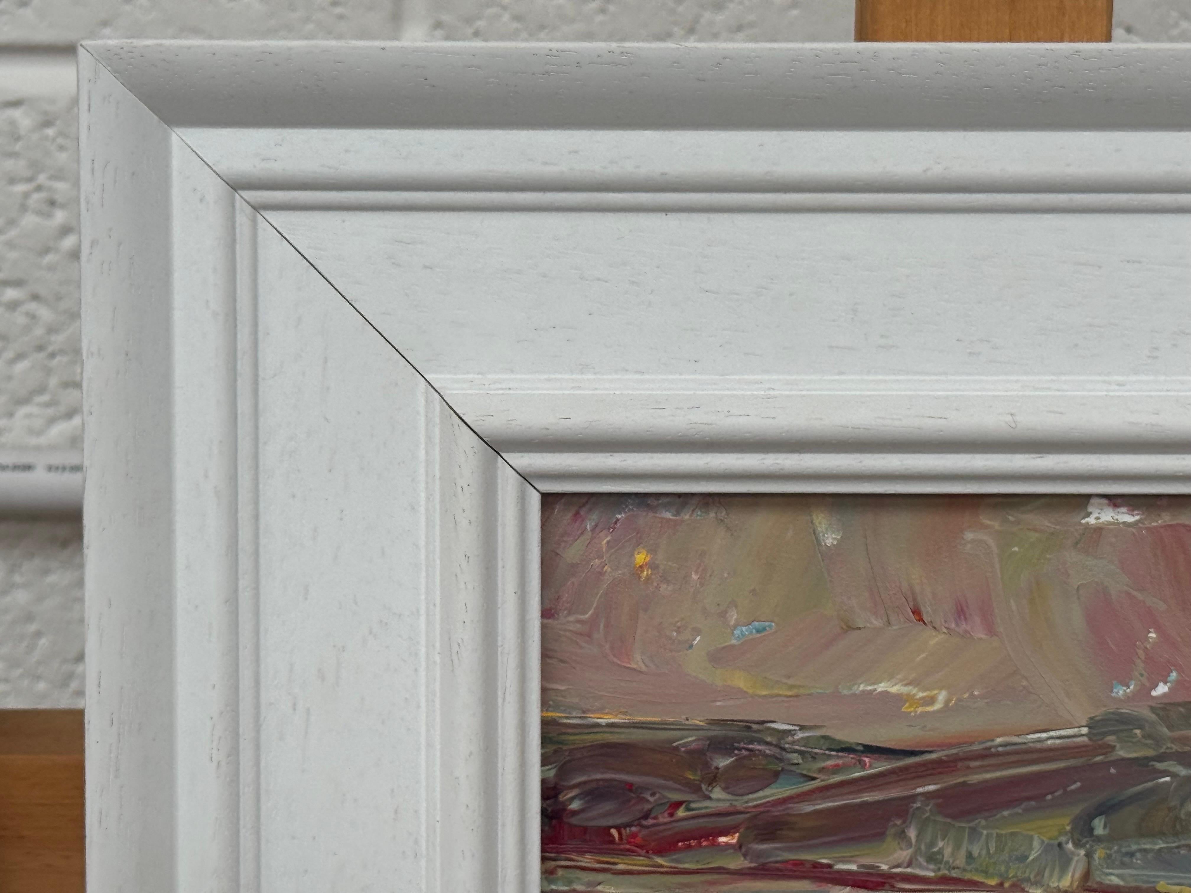 Study using Earthy Colours - Miniature Abstract Landscape Art by British Artist For Sale 4