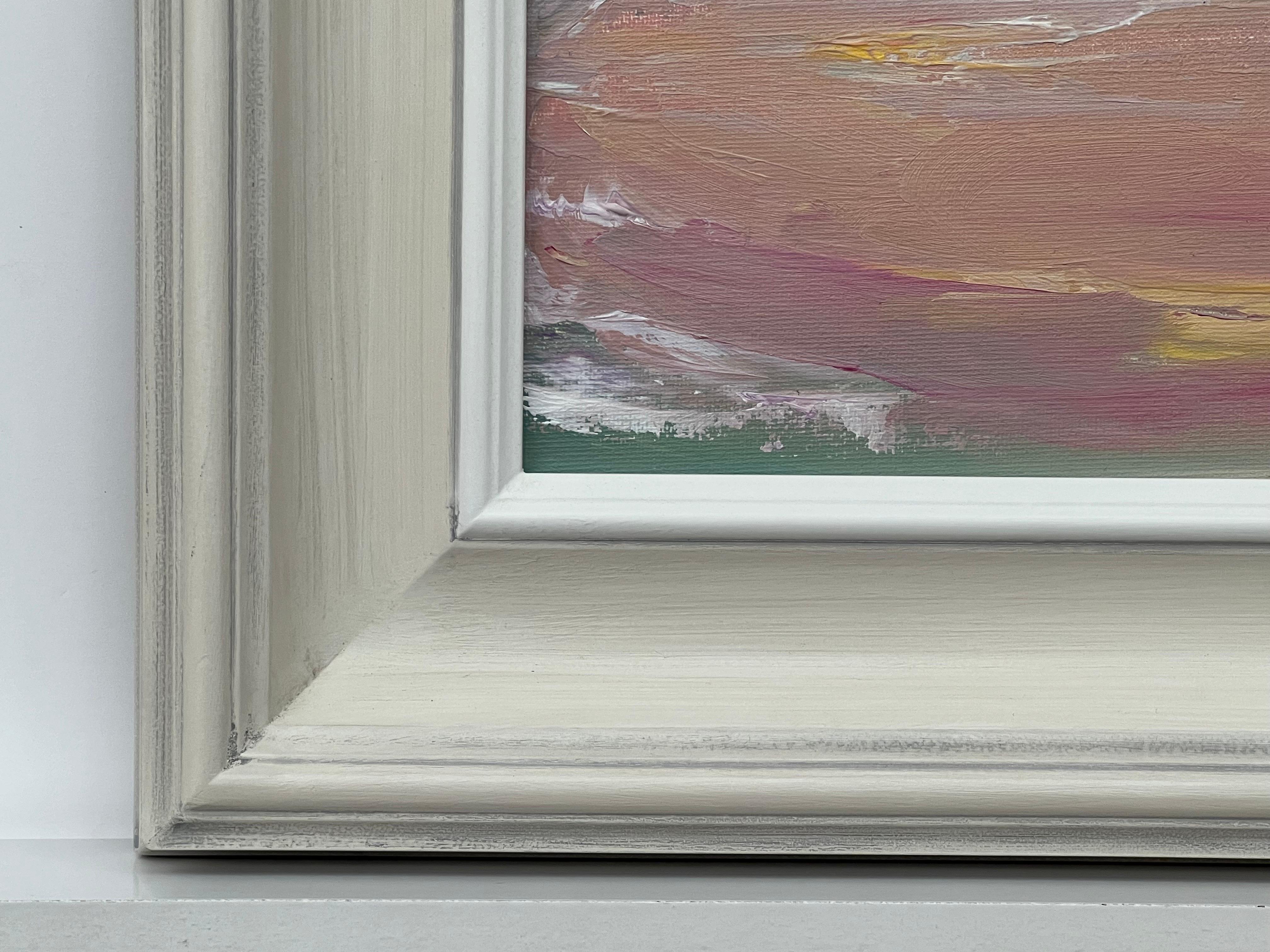 Sunlit Horizon - Abstract Sea Landscape using earthy tones by British Artist For Sale 1