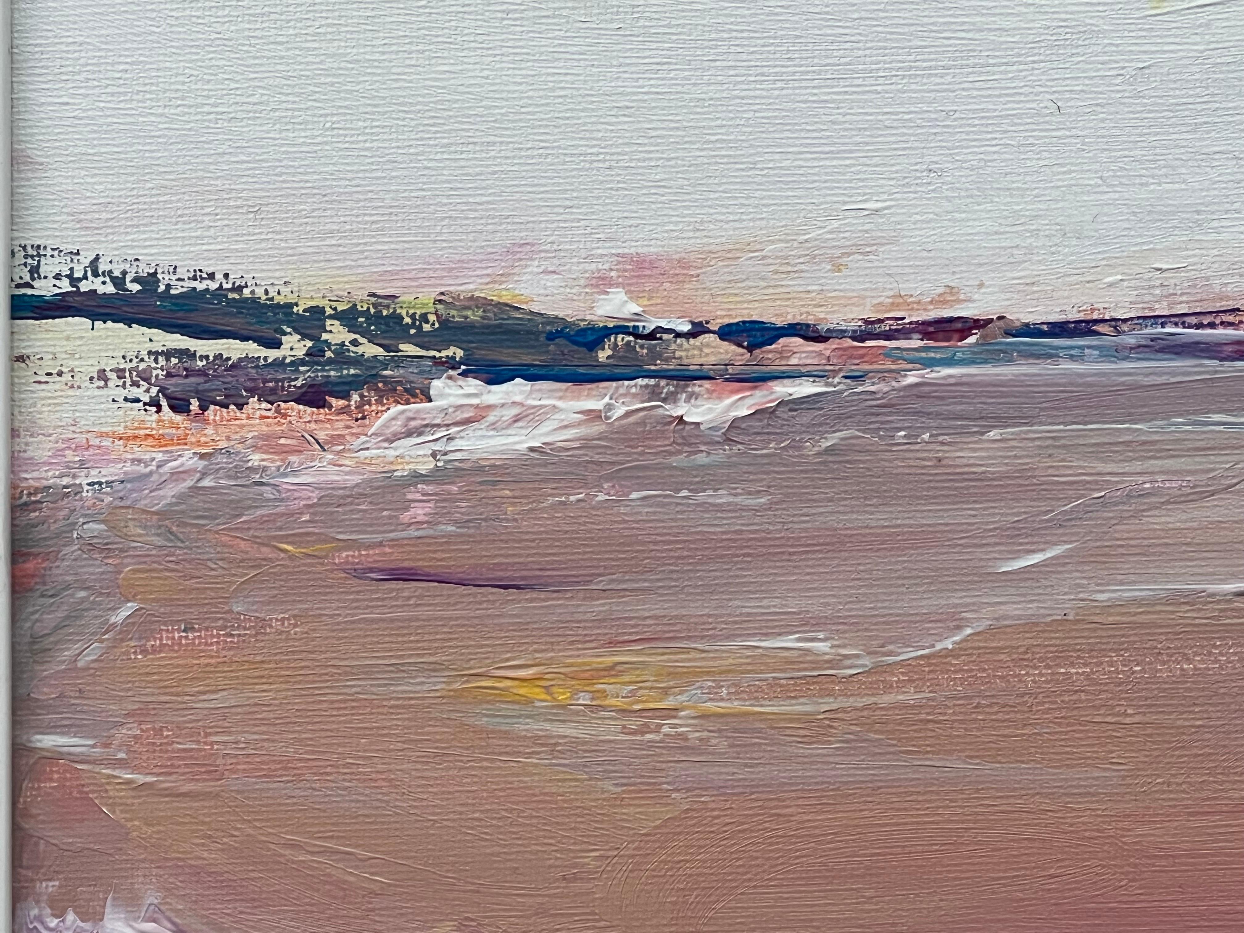 Sunlit Horizon - Abstract Sea Landscape using earthy tones by British Artist For Sale 4