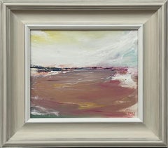 Sunlit Horizon - Abstract Sea Landscape using earthy tones by British Artist