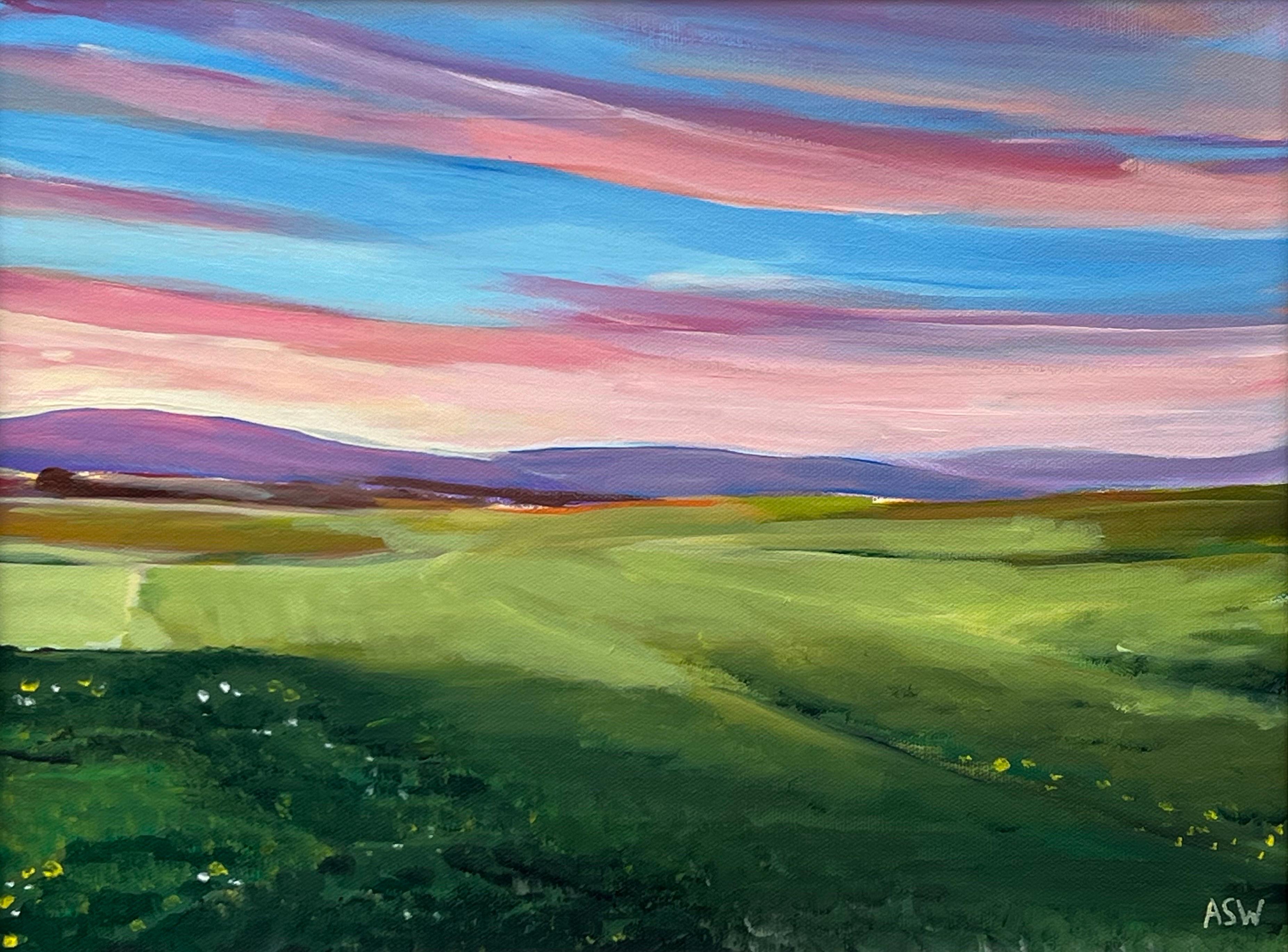 Sonnenuntergang auf dem Golfplatz von Brora in den schottischen Highlands von Contemporary Artist im Angebot 6