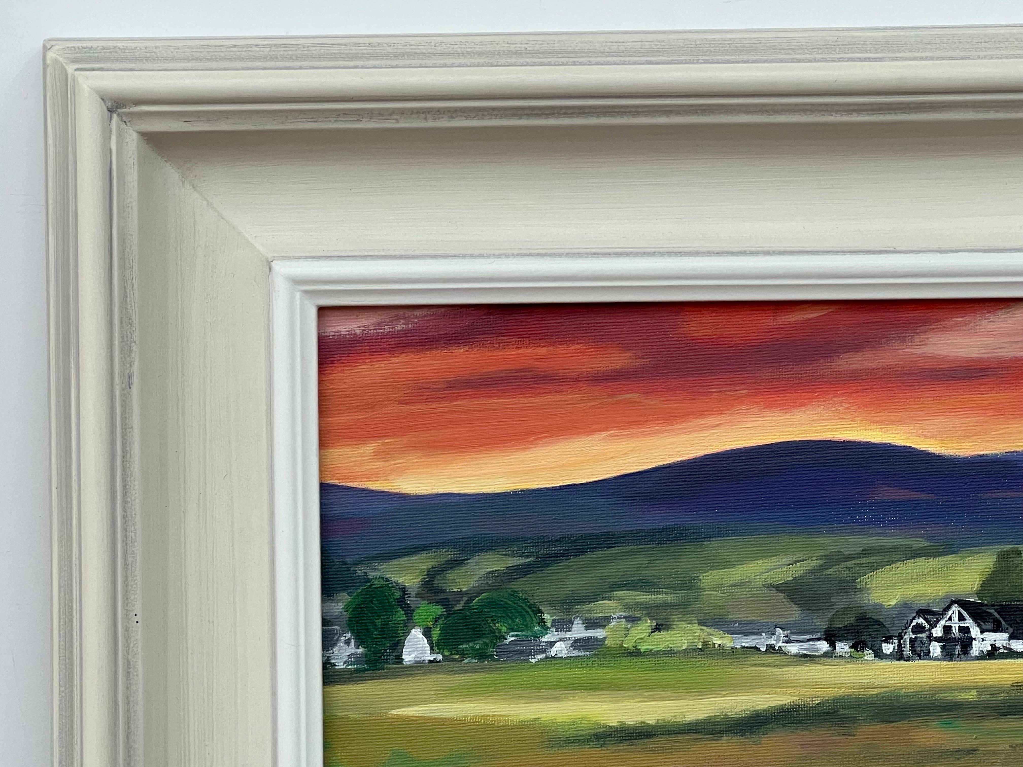 Coucher de soleil sur le terrain de golf de Brora dans les Highlands écossais par un artiste contemporain en vente 9