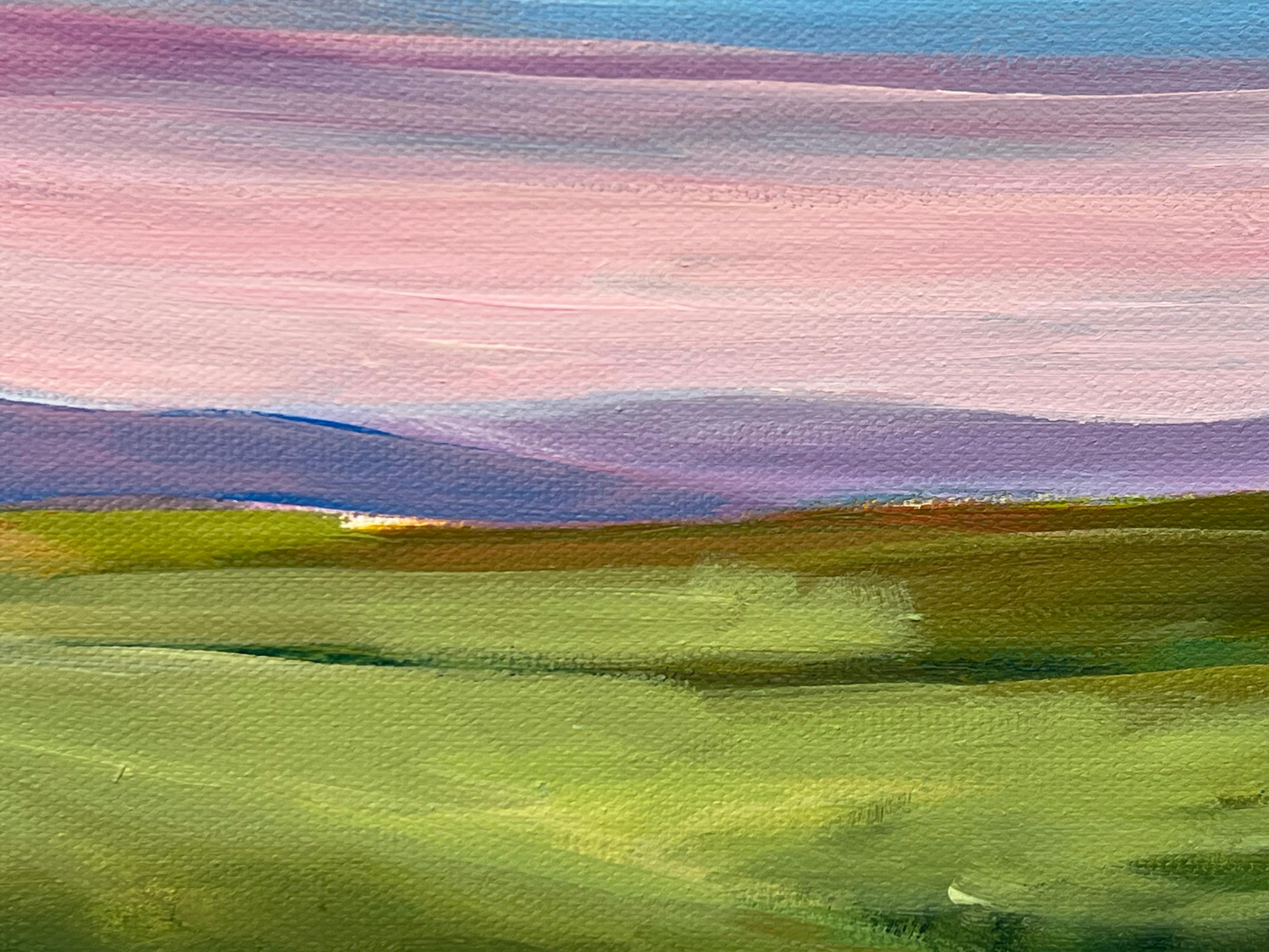 Coucher de soleil sur le terrain de golf de Brora dans les Highlands écossais par un artiste contemporain en vente 9