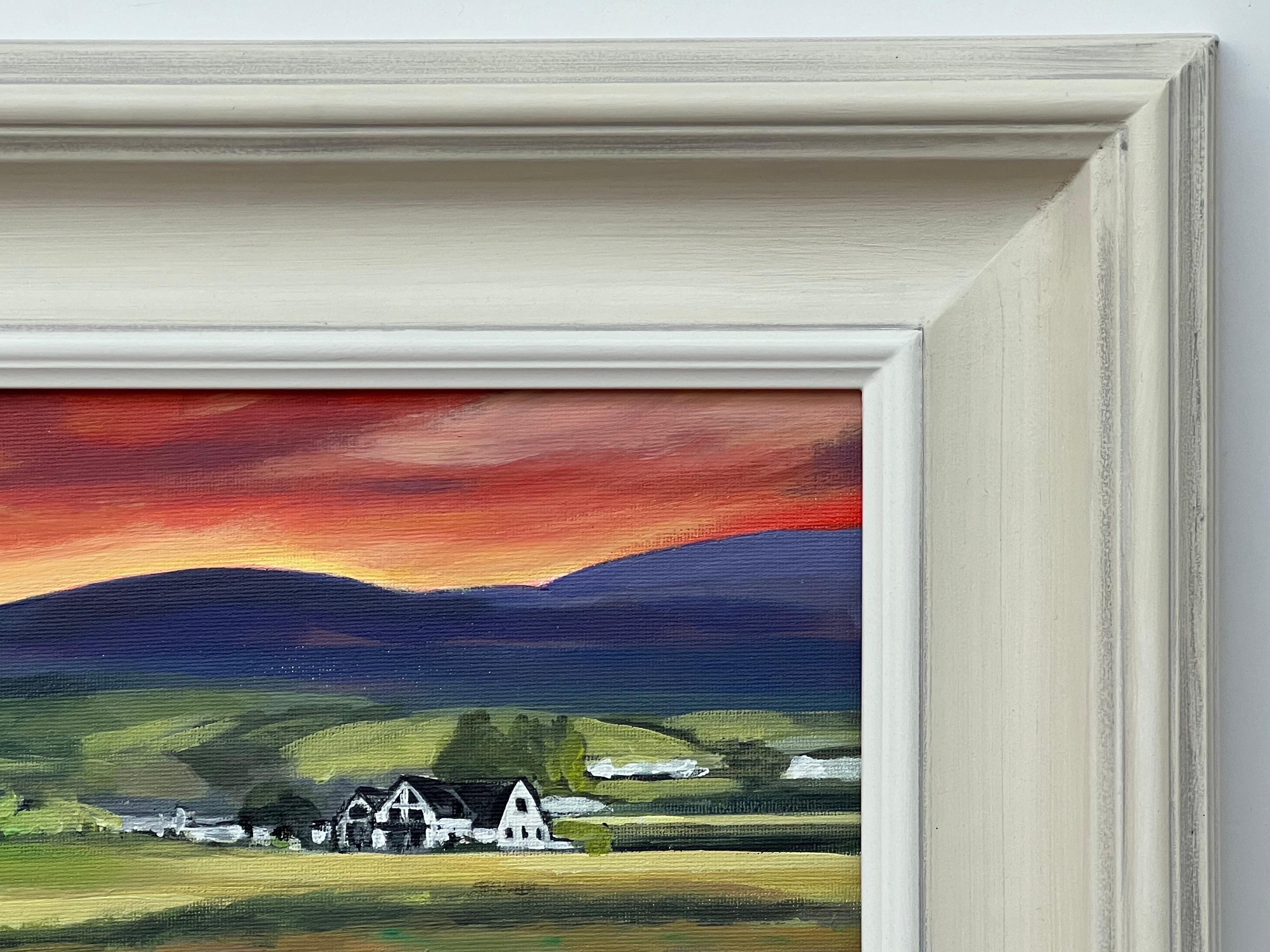 Coucher de soleil sur le terrain de golf de Brora dans les Highlands écossais par un artiste contemporain en vente 10